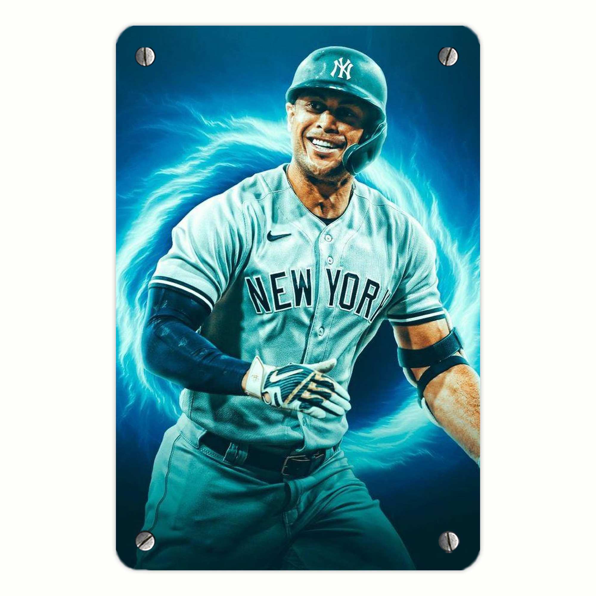 Giancarlo Stanton 35 Metal Tin Sign 8x12inch - High-Quality Full-Print Decorative Wall Art, Durable Rust-Resistant Metal Plaque For Living Room, Bedroom, Kitchen, Office, Bar Décor