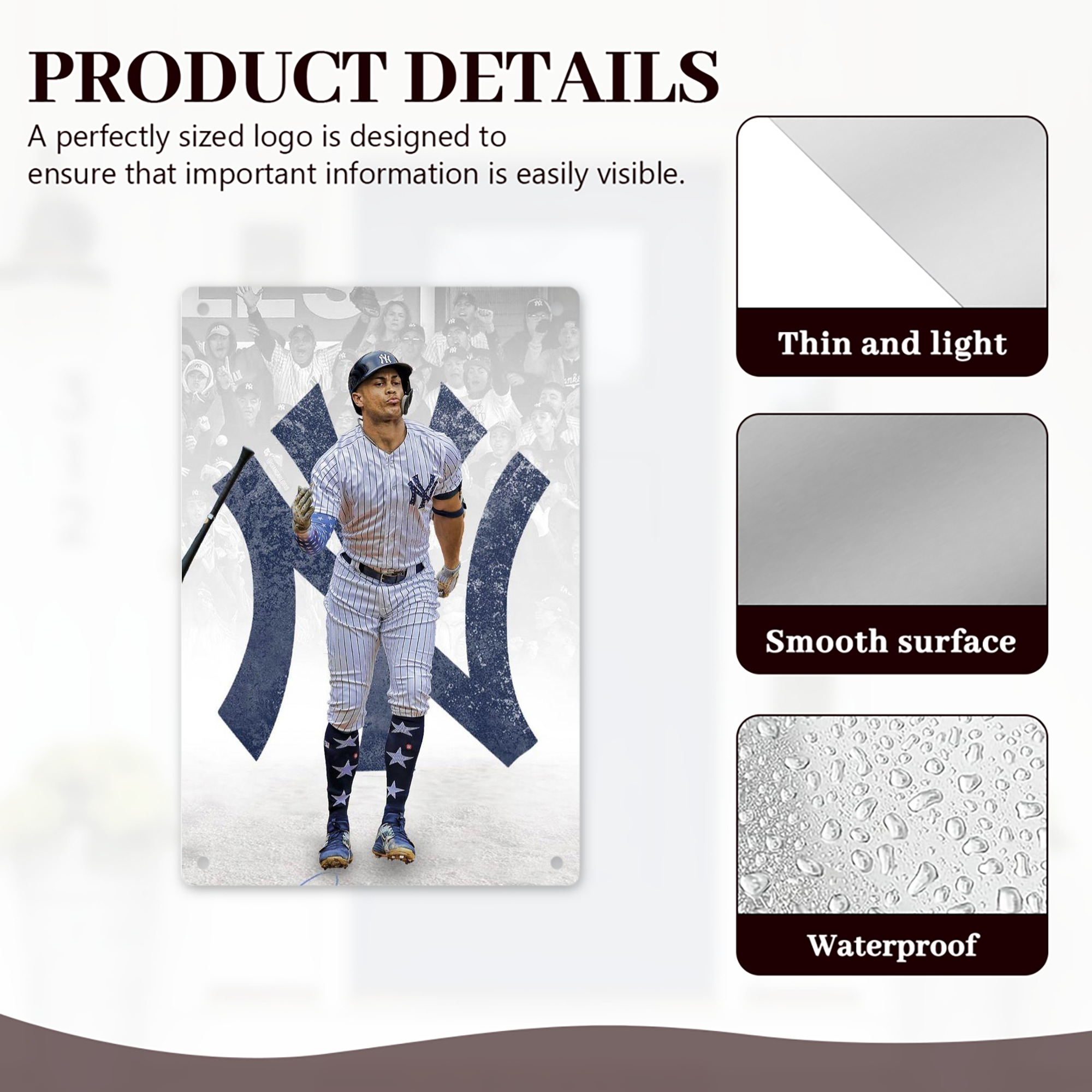 Giancarlo Stanton 15 8x12inch Vertical Aluminum Sign - Durable Fade-Resistant Indoor/Outdoor Safety & Information Plaque For Office, Hotel, Restaurant, Bar, Public Spaces