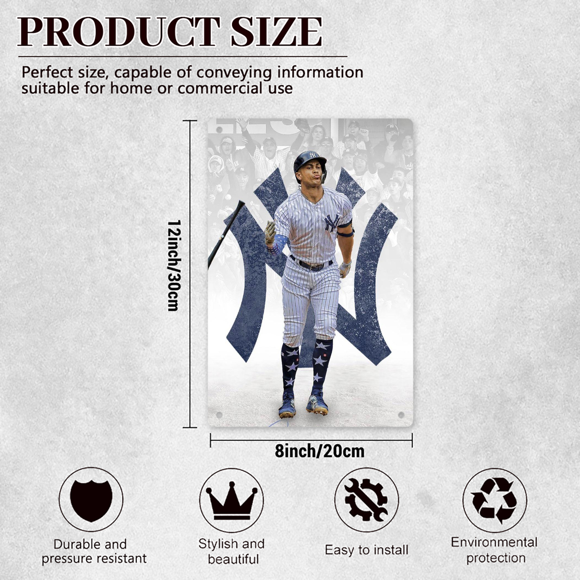 Giancarlo Stanton 15 8x12inch Vertical Aluminum Sign - Durable Fade-Resistant Indoor/Outdoor Safety & Information Plaque For Office, Hotel, Restaurant, Bar, Public Spaces