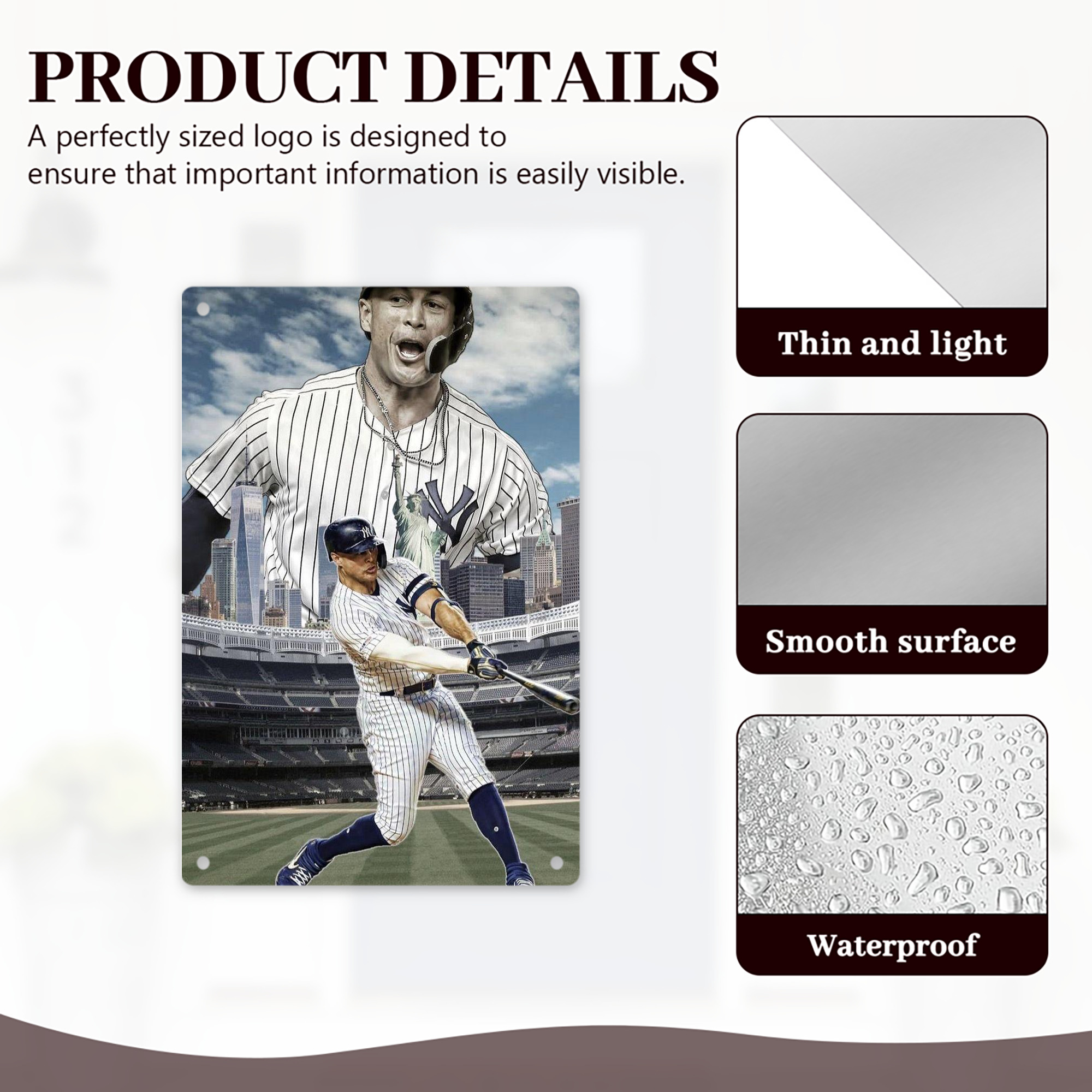 Giancarlo Stanton 14 8x12inch Vertical Aluminum Sign - Durable Fade-Resistant Indoor/Outdoor Safety & Information Plaque For Office, Hotel, Restaurant, Bar, Public Spaces