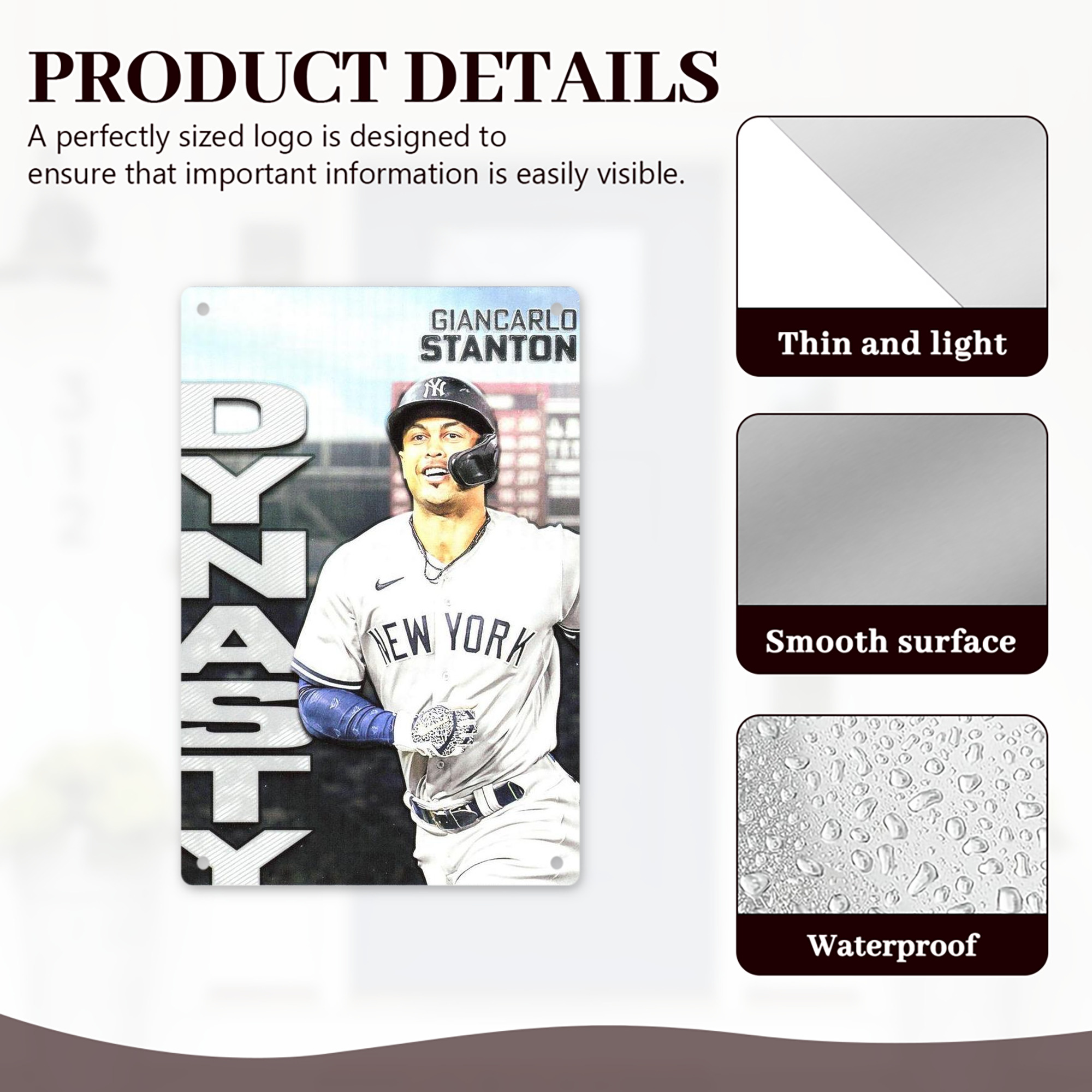 Giancarlo Stanton 21 8x12inch Vertical Aluminum Sign - Durable Fade-Resistant Indoor/Outdoor Safety & Information Plaque For Office, Hotel, Restaurant, Bar, Public Spaces