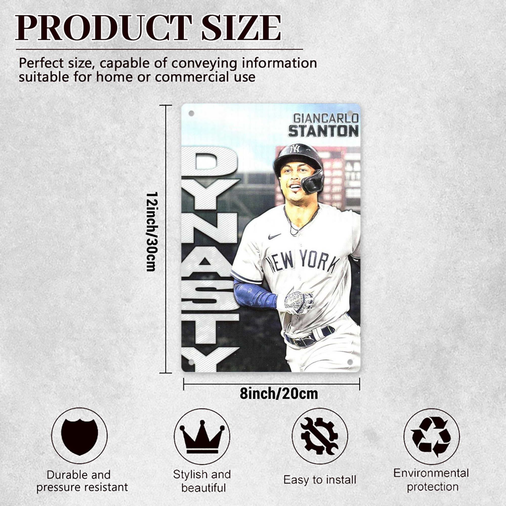 Giancarlo Stanton 21 8x12inch Vertical Aluminum Sign - Durable Fade-Resistant Indoor/Outdoor Safety & Information Plaque For Office, Hotel, Restaurant, Bar, Public Spaces