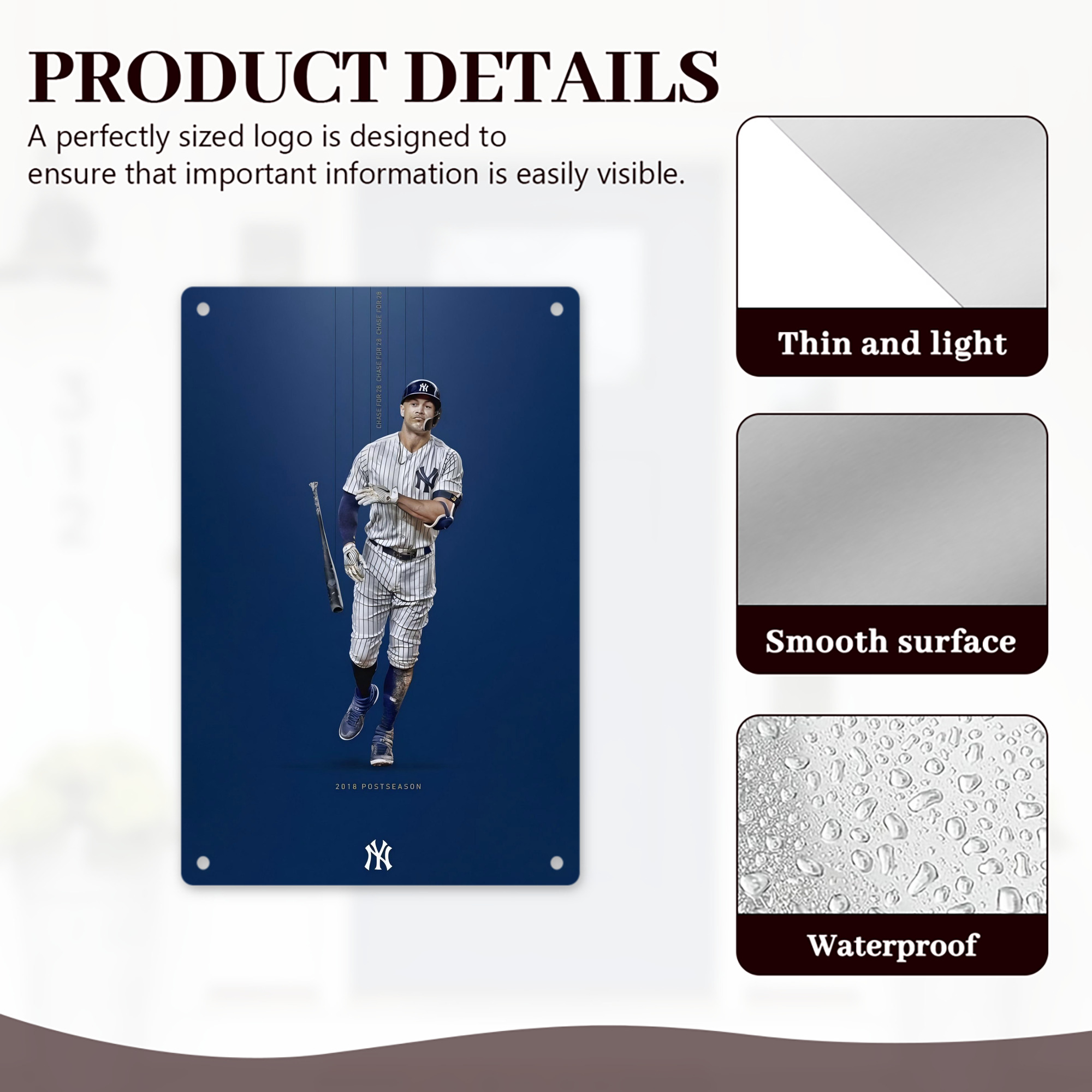 Giancarlo Stanton 12 8x12inch Vertical Aluminum Sign - Durable Fade-Resistant Indoor/Outdoor Safety & Information Plaque For Office, Hotel, Restaurant, Bar, Public Spaces