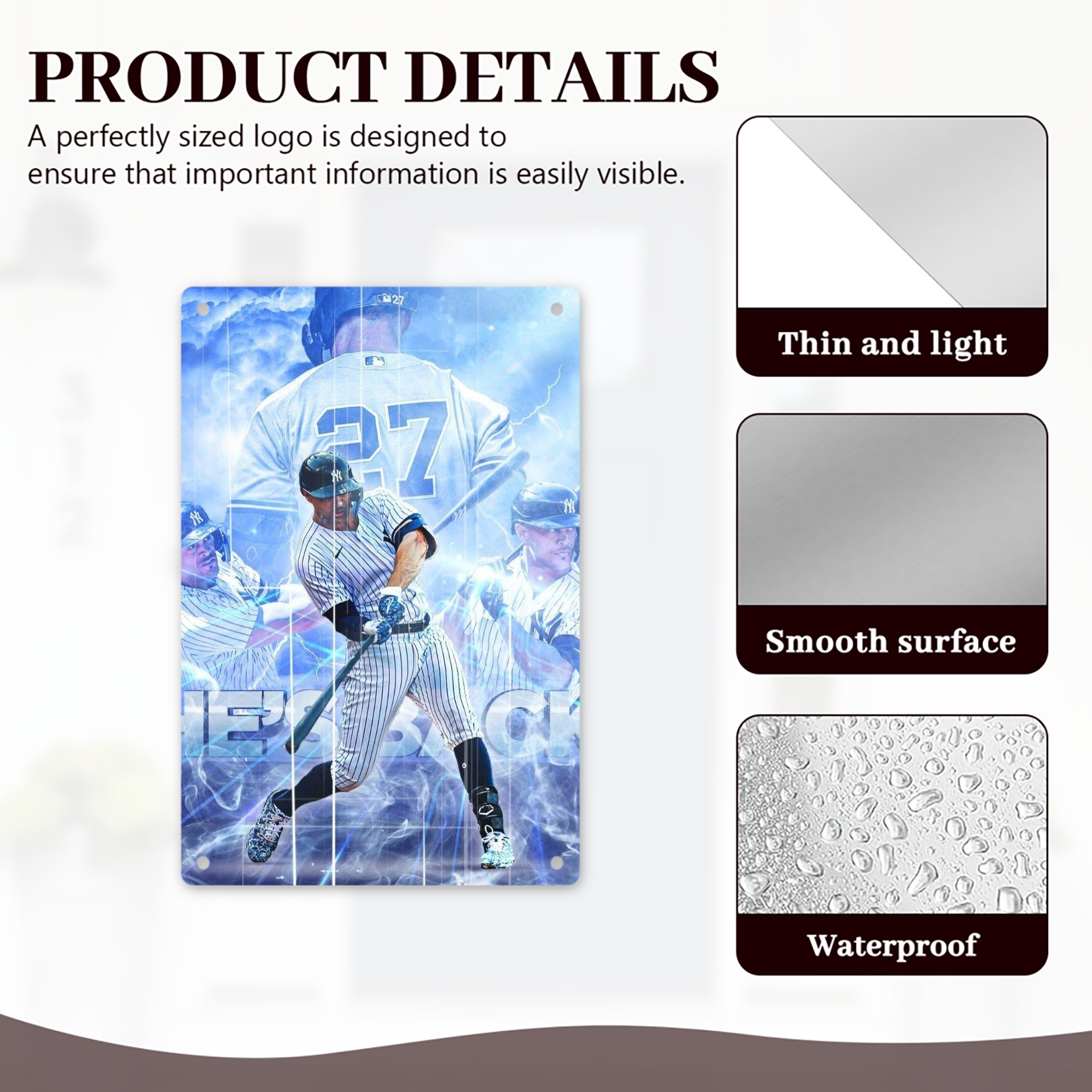 Giancarlo Stanton 26 8x12inch Vertical Aluminum Sign - Durable Fade-Resistant Indoor/Outdoor Safety & Information Plaque For Office, Hotel, Restaurant, Bar, Public Spaces