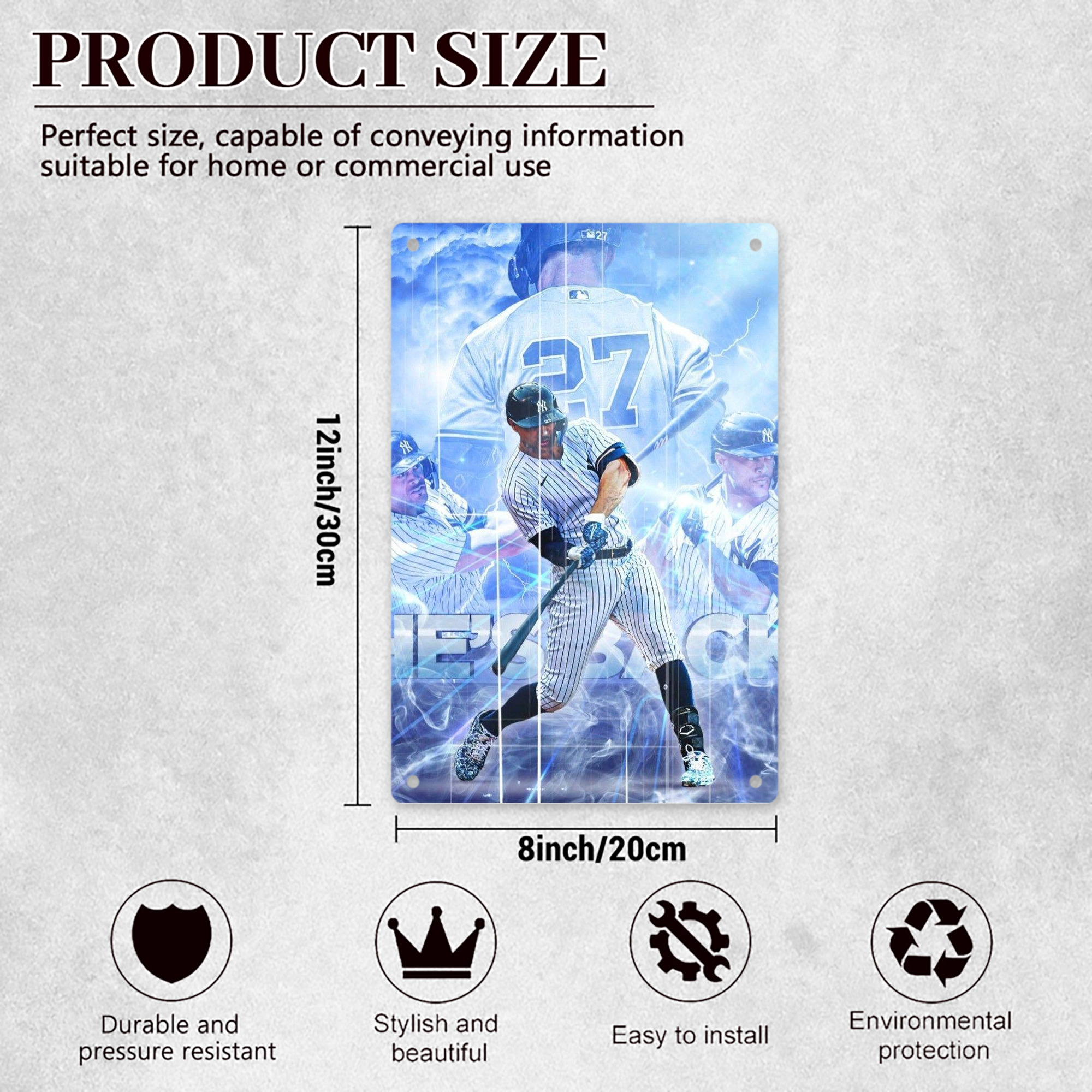 Giancarlo Stanton 26 8x12inch Vertical Aluminum Sign - Durable Fade-Resistant Indoor/Outdoor Safety & Information Plaque For Office, Hotel, Restaurant, Bar, Public Spaces