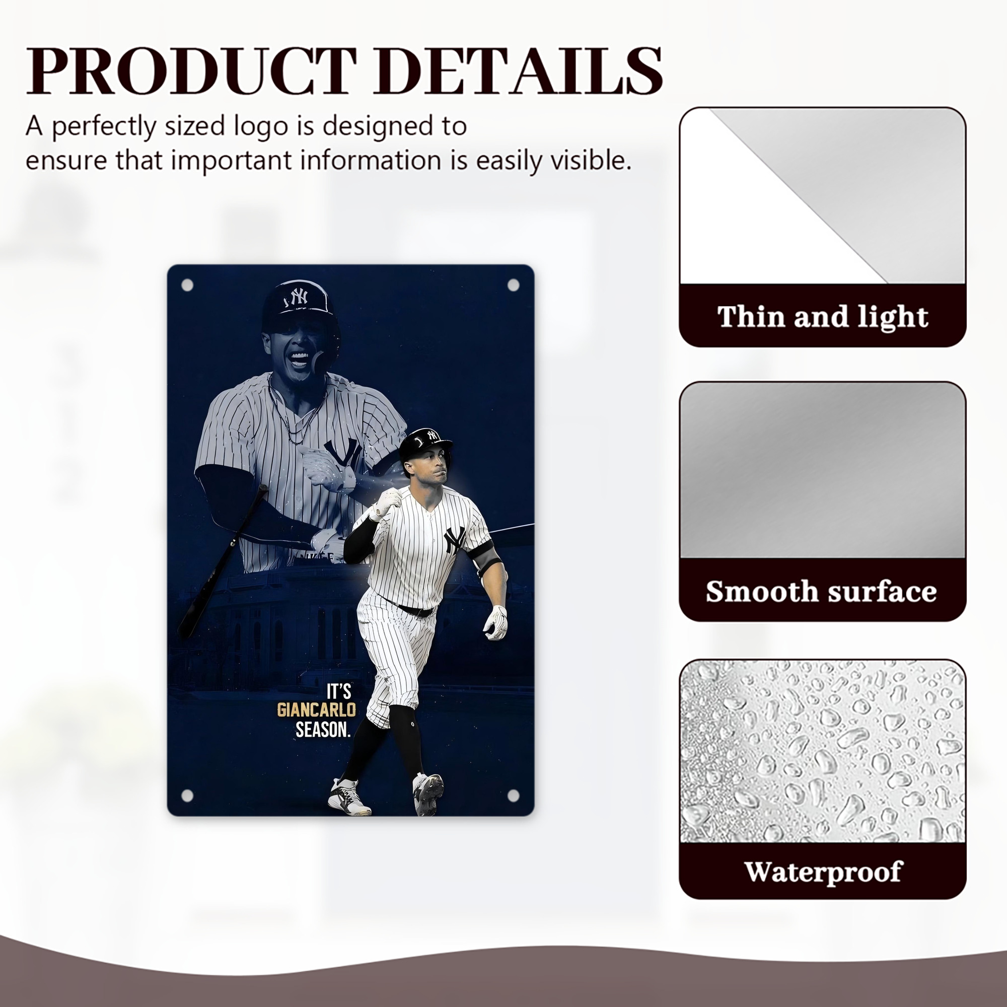 Giancarlo Stanton 29 8x12inch Vertical Aluminum Sign - Durable Fade-Resistant Indoor/Outdoor Safety & Information Plaque For Office, Hotel, Restaurant, Bar, Public Spaces