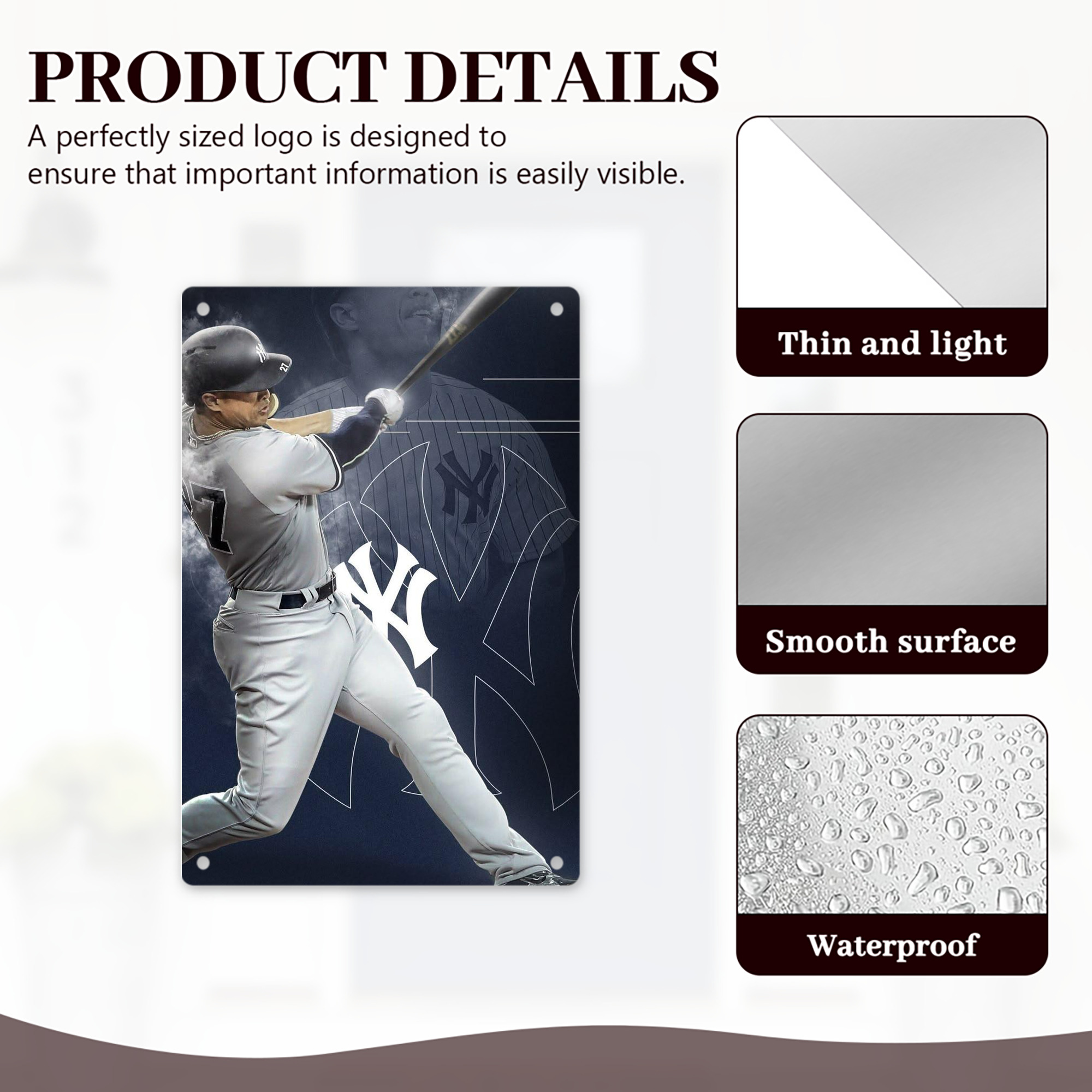 Giancarlo Stanton 27 8x12inch Vertical Aluminum Sign - Durable Fade-Resistant Indoor/Outdoor Safety & Information Plaque For Office, Hotel, Restaurant, Bar, Public Spaces