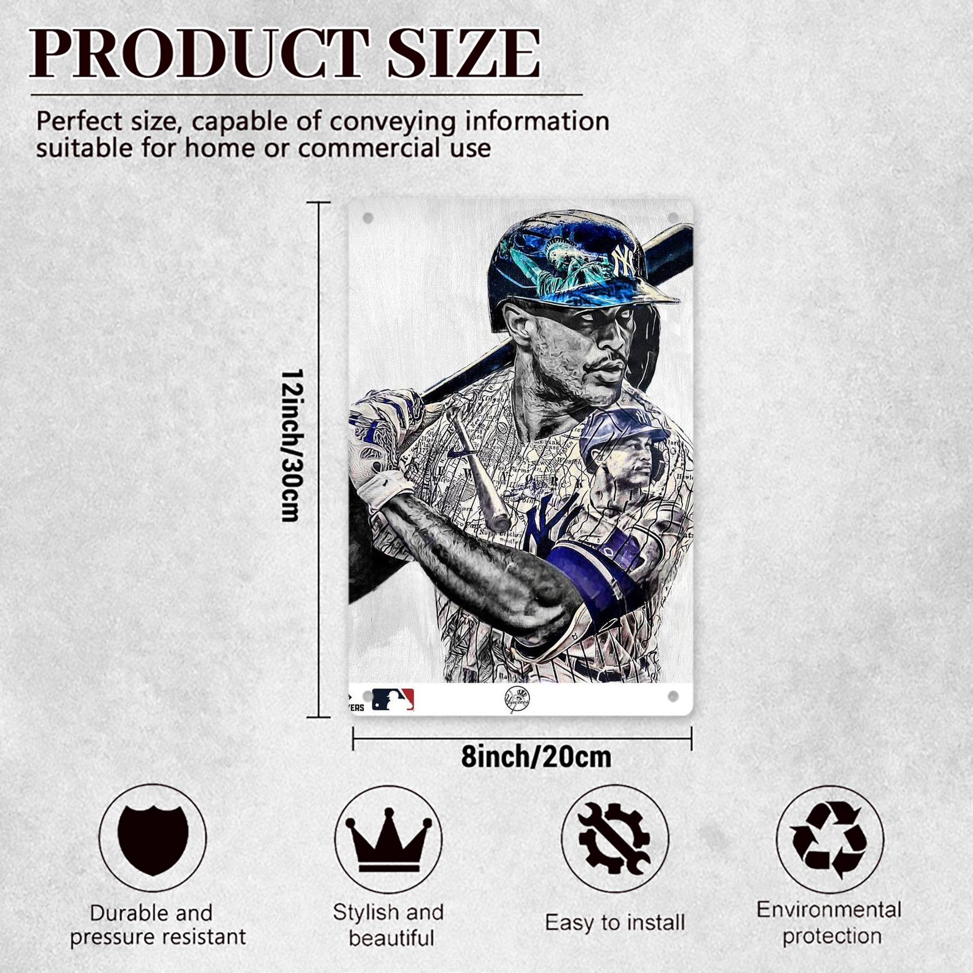 Giancarlo Stanton 28 8x12inch Vertical Aluminum Sign - Durable Fade-Resistant Indoor/Outdoor Safety & Information Plaque For Office, Hotel, Restaurant, Bar, Public Spaces