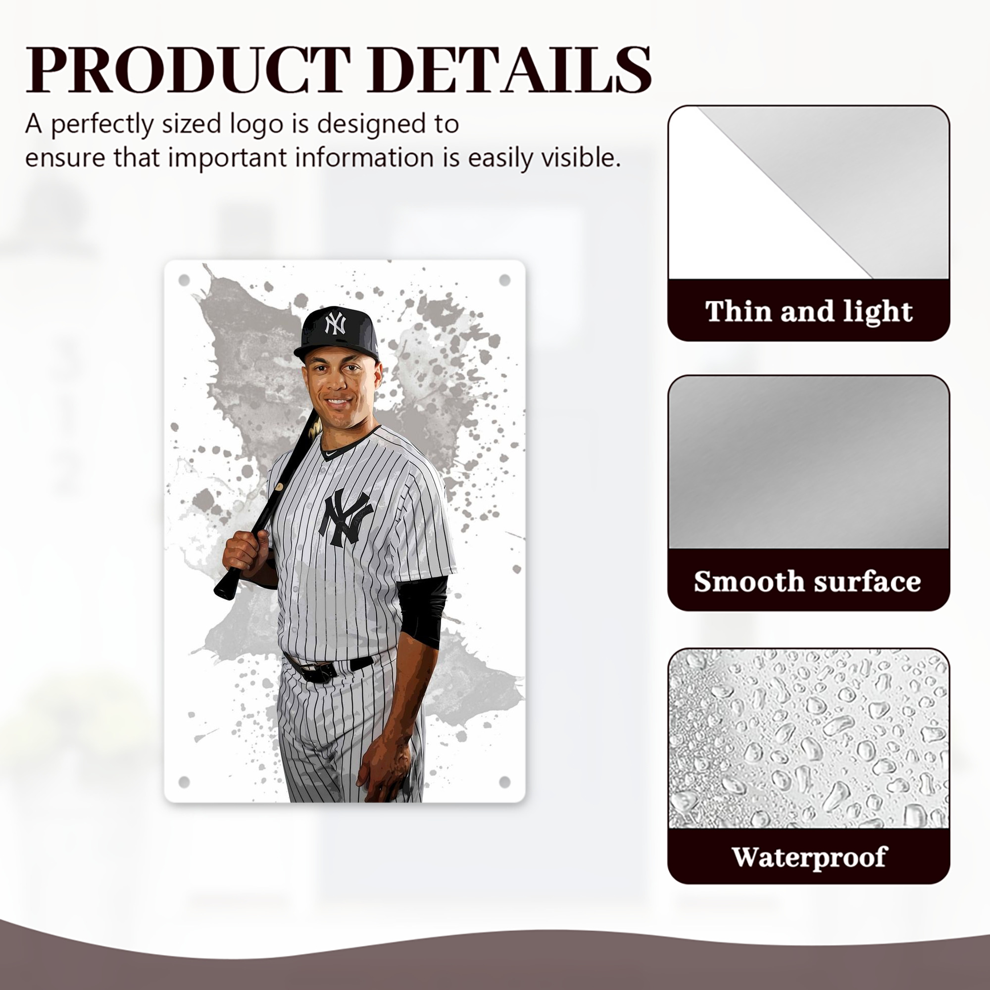 Giancarlo Stanton 32 8x12inch Vertical Aluminum Sign - Durable Fade-Resistant Indoor/Outdoor Safety & Information Plaque For Office, Hotel, Restaurant, Bar, Public Spaces