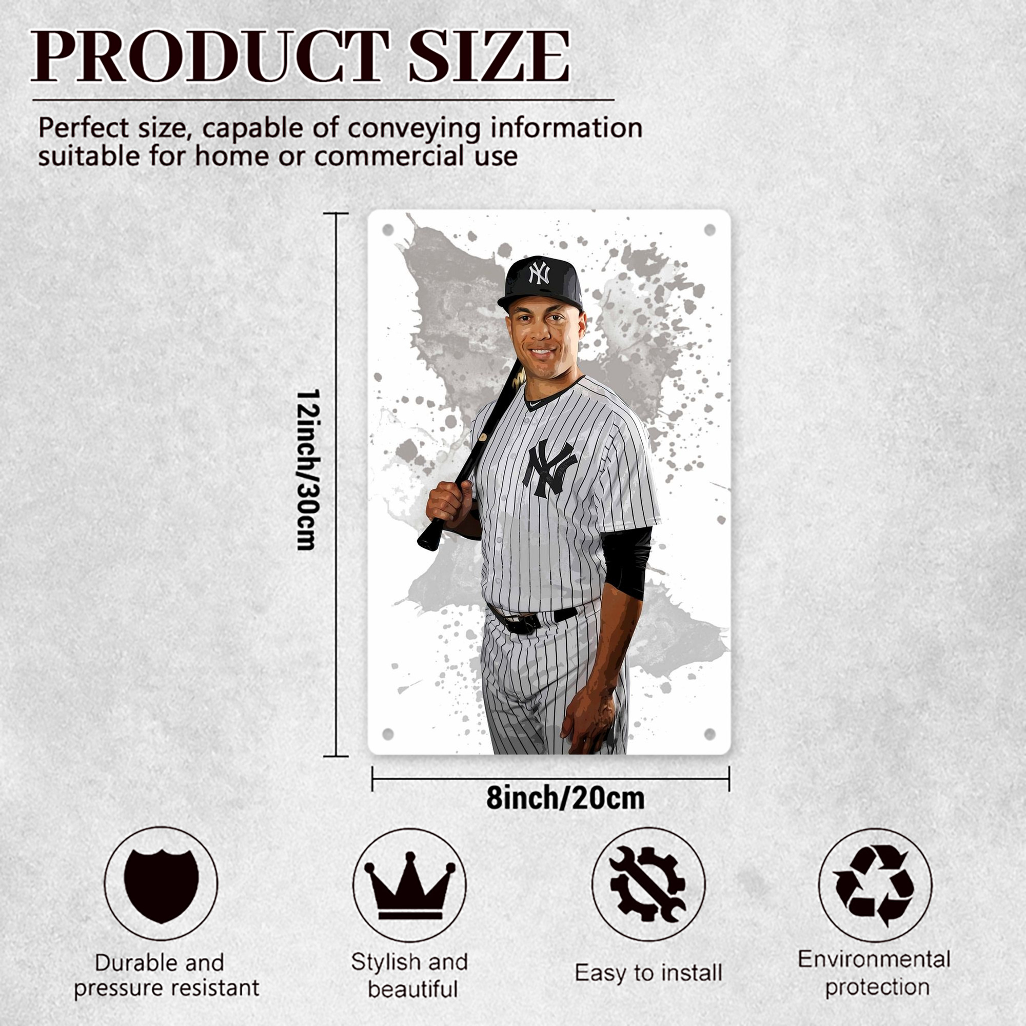 Giancarlo Stanton 32 8x12inch Vertical Aluminum Sign - Durable Fade-Resistant Indoor/Outdoor Safety & Information Plaque For Office, Hotel, Restaurant, Bar, Public Spaces