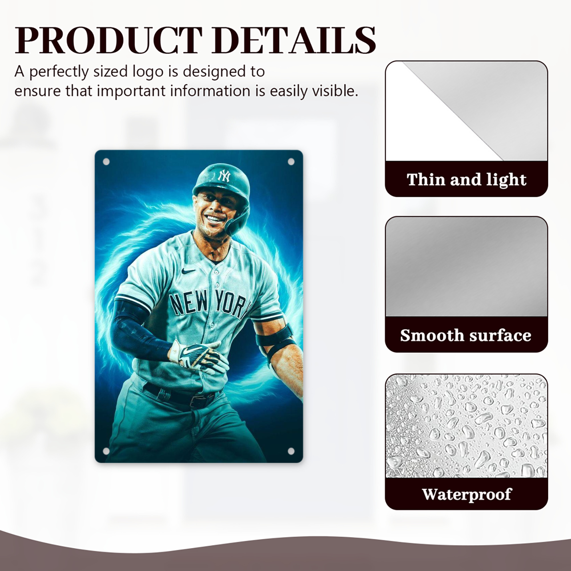 Giancarlo Stanton 35 8x12inch Vertical Aluminum Sign - Durable Fade-Resistant Indoor/Outdoor Safety & Information Plaque For Office, Hotel, Restaurant, Bar, Public Spaces