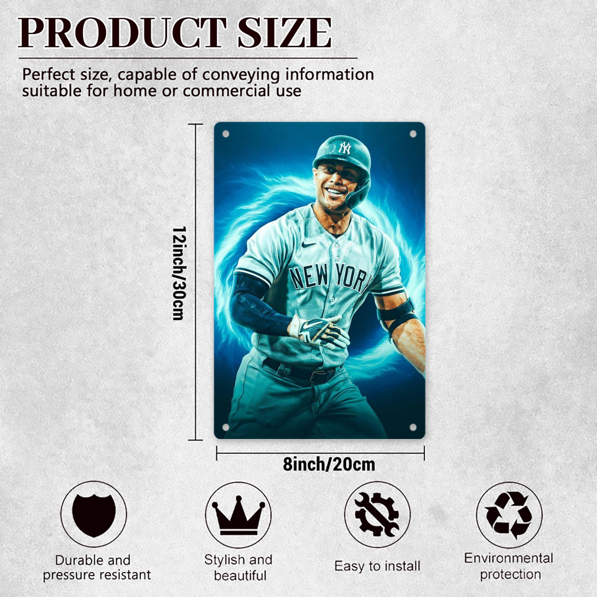 Giancarlo Stanton 35 8x12inch Vertical Aluminum Sign - Durable Fade-Resistant Indoor/Outdoor Safety & Information Plaque For Office, Hotel, Restaurant, Bar, Public Spaces