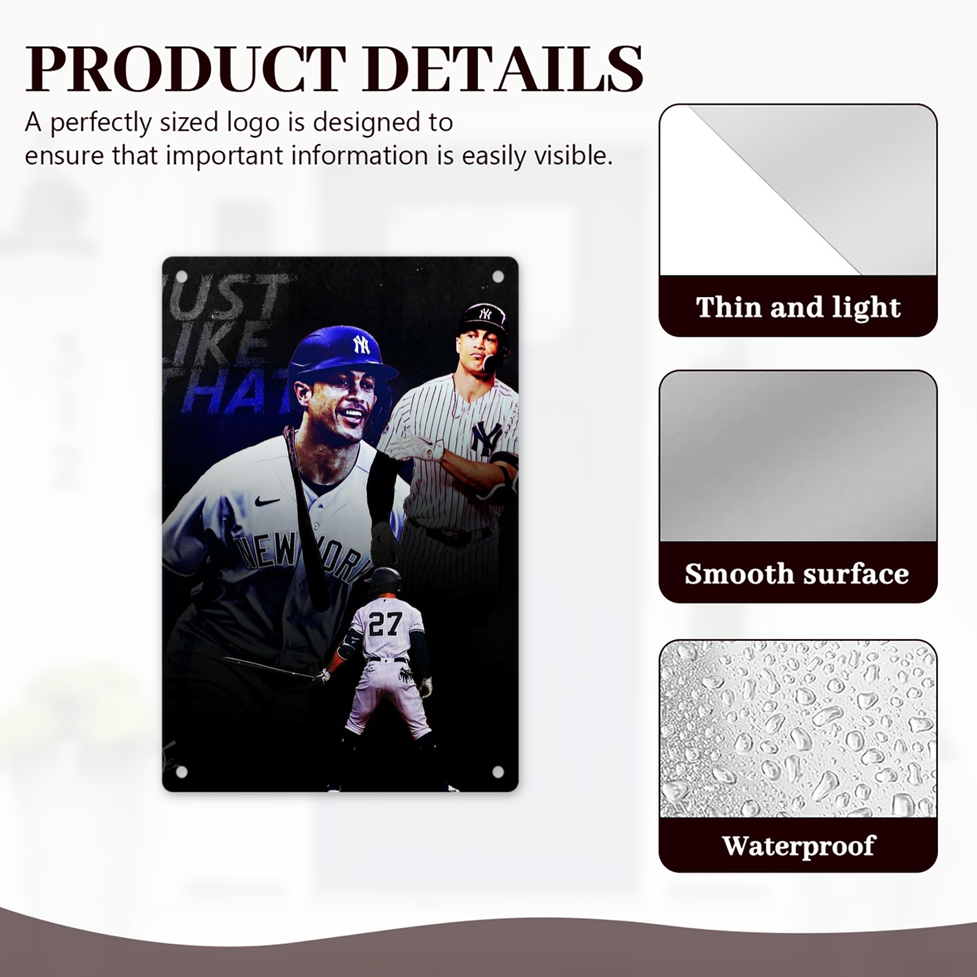 Giancarlo Stanton 36 8x12inch Vertical Aluminum Sign - Durable Fade-Resistant Indoor/Outdoor Safety & Information Plaque For Office, Hotel, Restaurant, Bar, Public Spaces