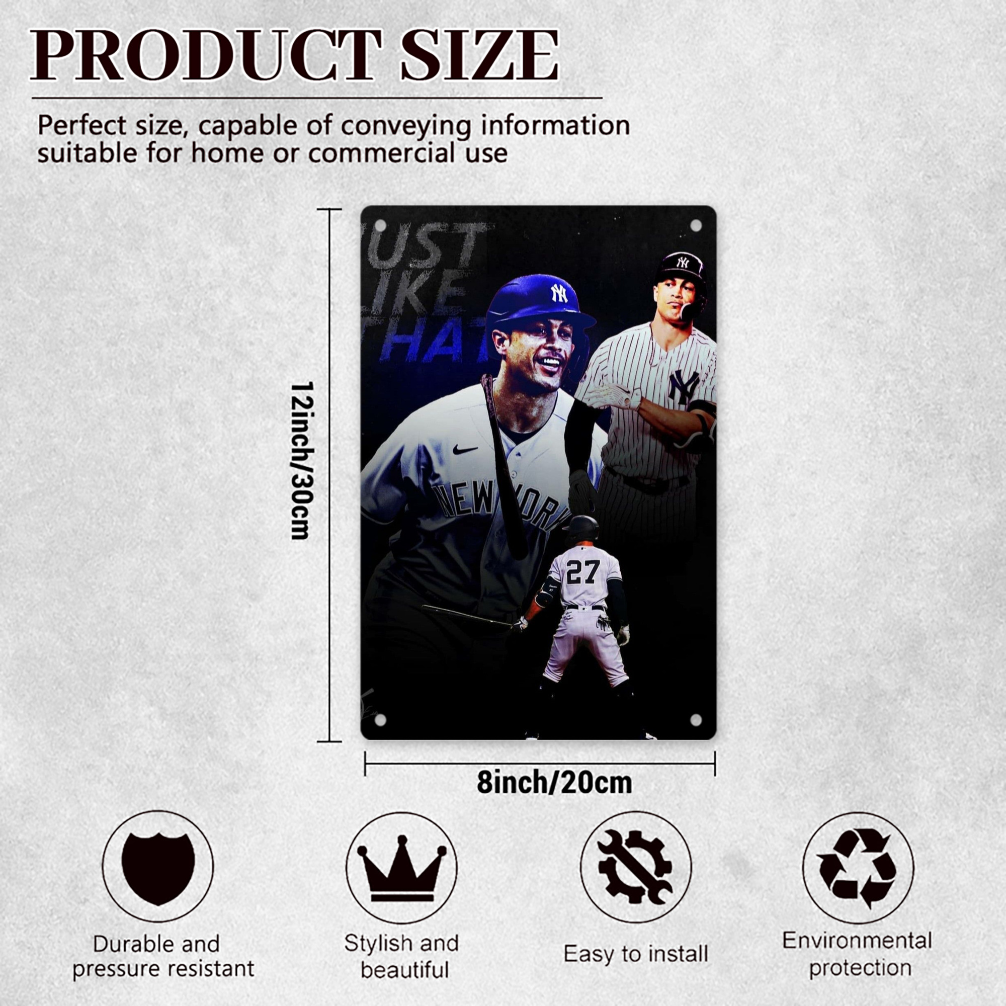 Giancarlo Stanton 36 8x12inch Vertical Aluminum Sign - Durable Fade-Resistant Indoor/Outdoor Safety & Information Plaque For Office, Hotel, Restaurant, Bar, Public Spaces