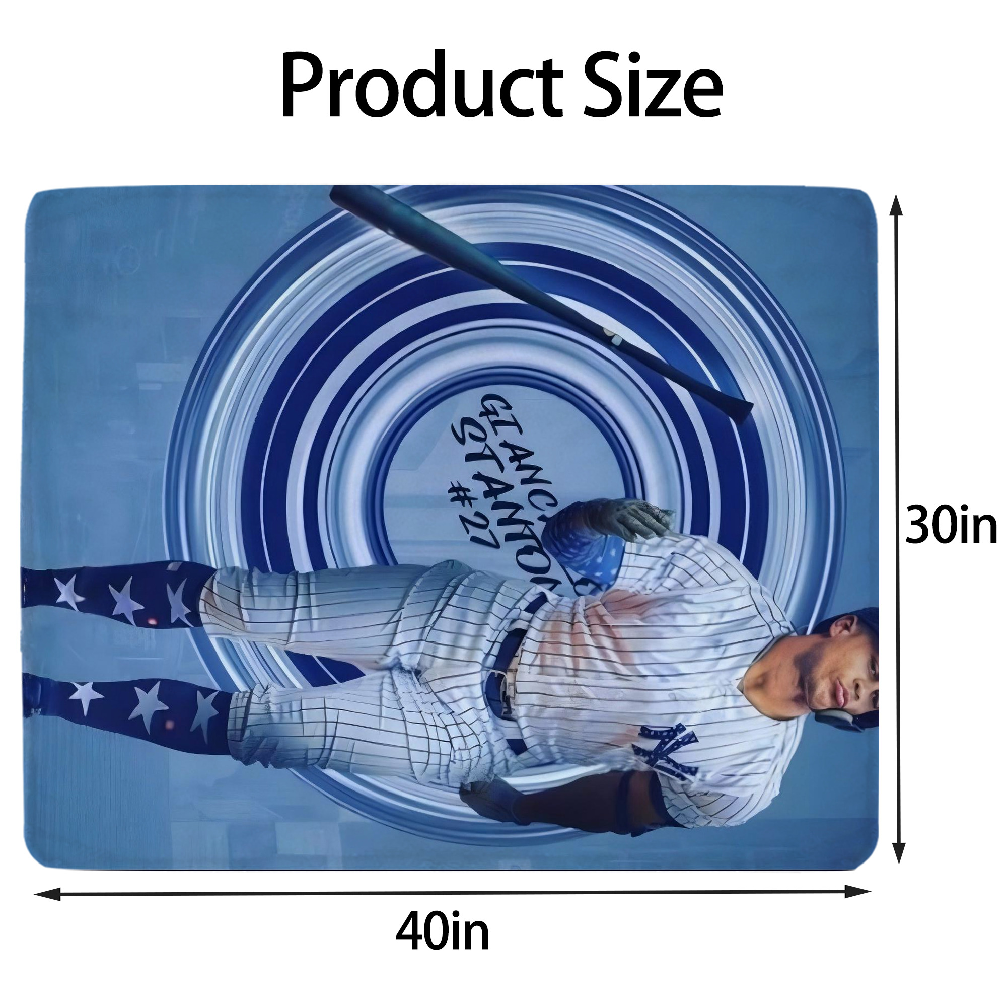 Giancarlo Stanton 16 Soft Plush Fleece Blanket 30x40 Inch - 300GSM Flannel, Ultra Soft & Warm, Lightweight & Durable, Perfect For Kids, Adults, Couch, Bed, Camping, Travel, Gift For Family & Friends