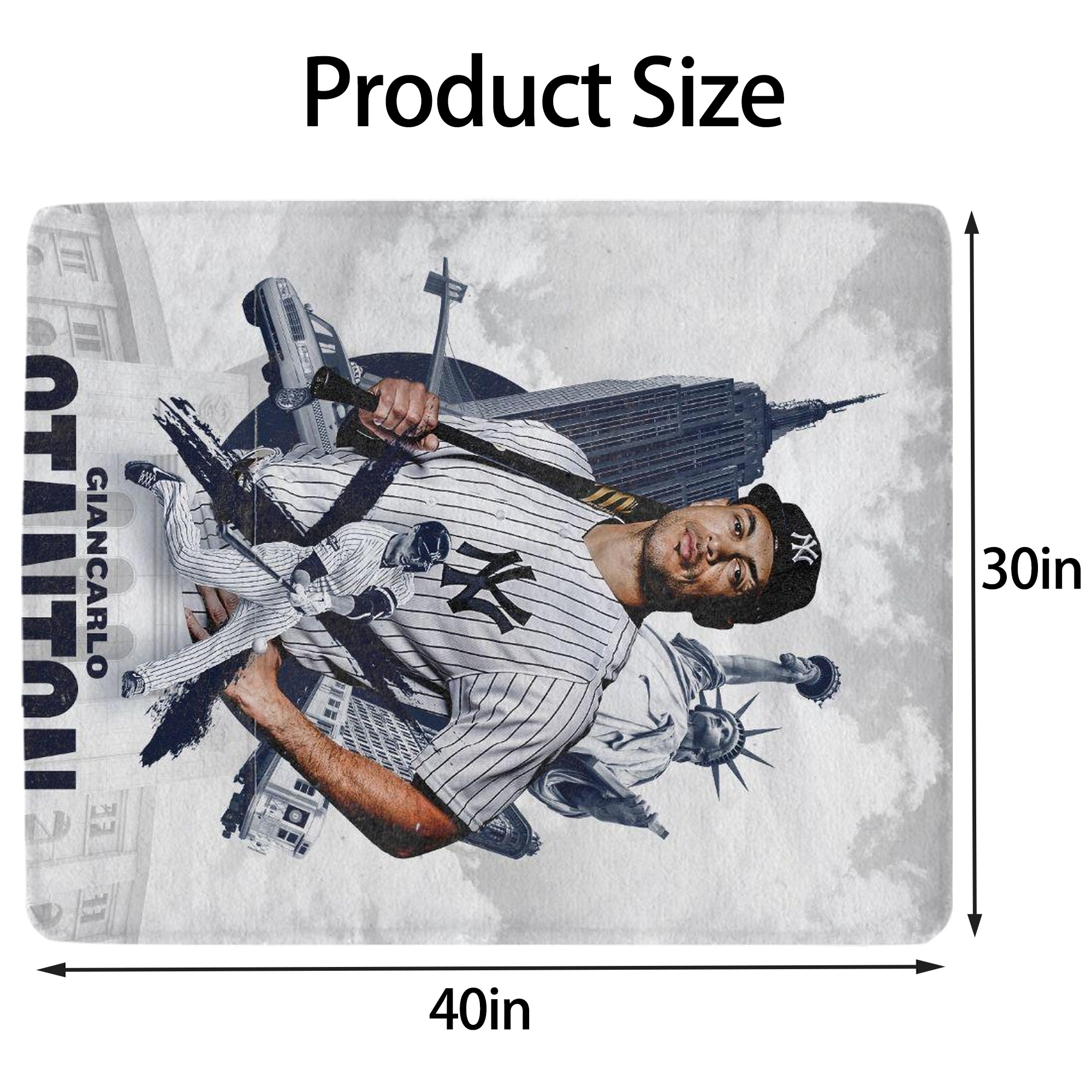 Giancarlo Stanton 23 Soft Plush Fleece Blanket 30x40 Inch - 300GSM Flannel, Ultra Soft & Warm, Lightweight & Durable, Perfect For Kids, Adults, Couch, Bed, Camping, Travel, Gift For Family & Friends