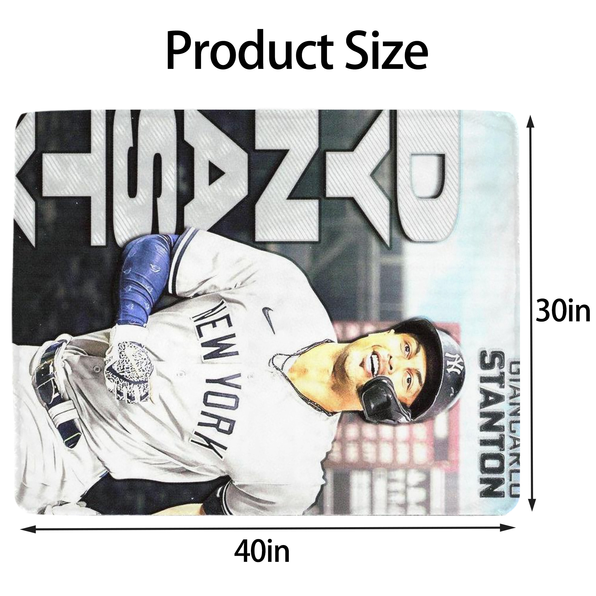 Giancarlo Stanton 21 Soft Plush Fleece Blanket 30x40 Inch - 300GSM Flannel, Ultra Soft & Warm, Lightweight & Durable, Perfect For Kids, Adults, Couch, Bed, Camping, Travel, Gift For Family & Friends