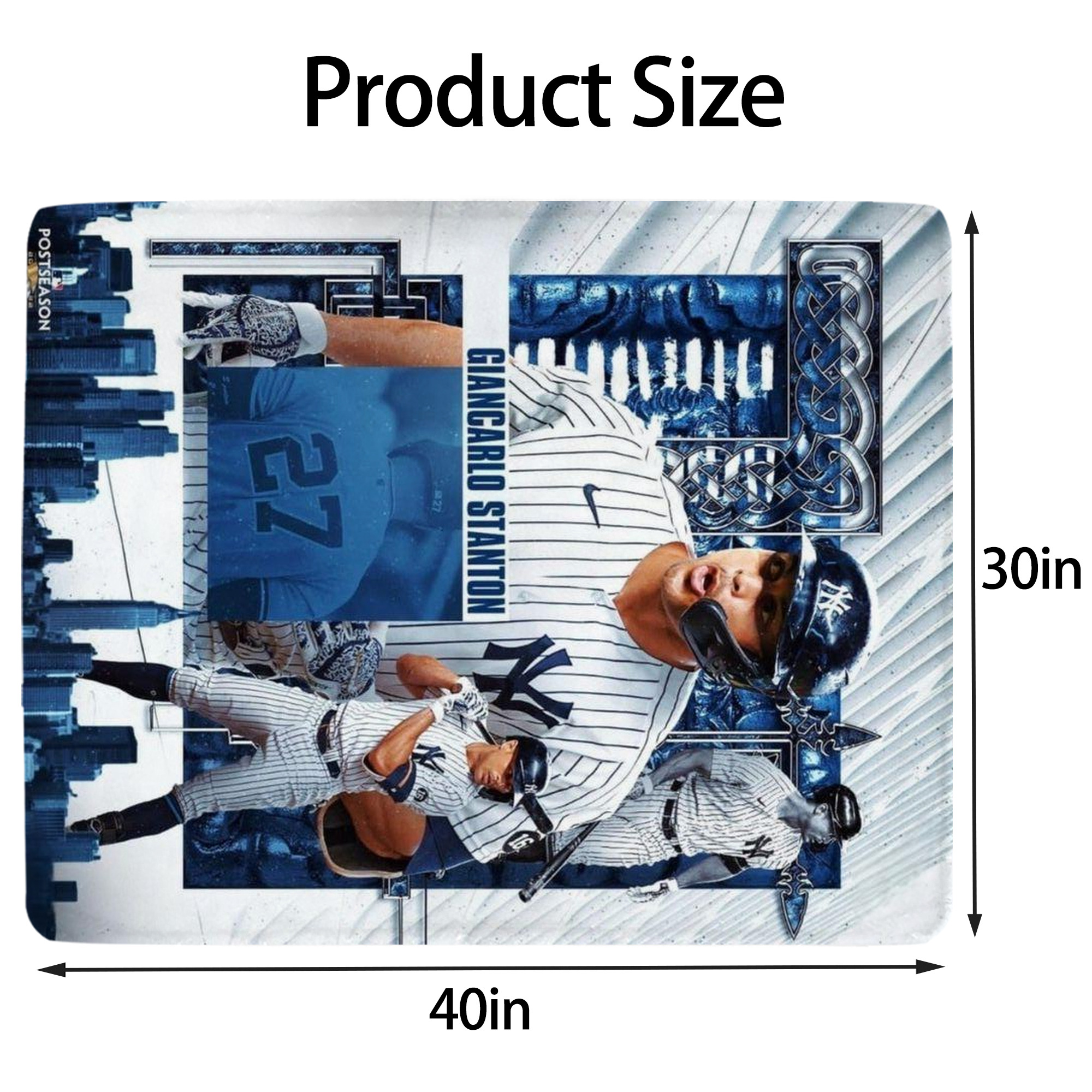 Giancarlo Stanton 17 Soft Plush Fleece Blanket 30x40 Inch - 300GSM Flannel, Ultra Soft & Warm, Lightweight & Durable, Perfect For Kids, Adults, Couch, Bed, Camping, Travel, Gift For Family & Friends