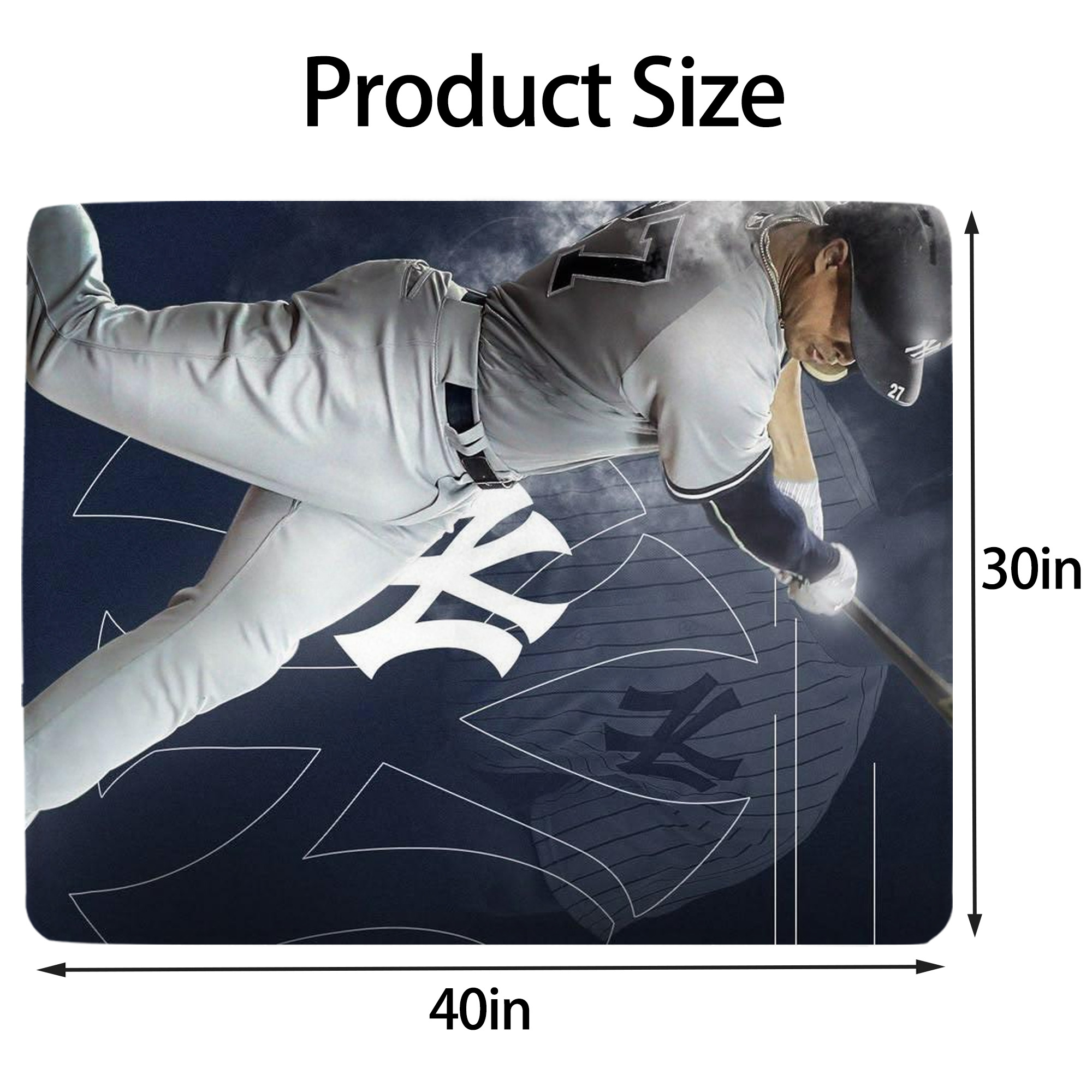 Giancarlo Stanton 27 Soft Plush Fleece Blanket 30x40 Inch - 300GSM Flannel, Ultra Soft & Warm, Lightweight & Durable, Perfect For Kids, Adults, Couch, Bed, Camping, Travel, Gift For Family & Friends