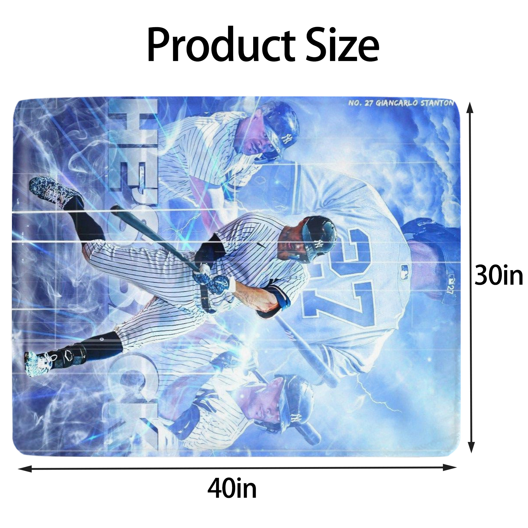 Giancarlo Stanton 26 Soft Plush Fleece Blanket 30x40 Inch - 300GSM Flannel, Ultra Soft & Warm, Lightweight & Durable, Perfect For Kids, Adults, Couch, Bed, Camping, Travel, Gift For Family & Friends