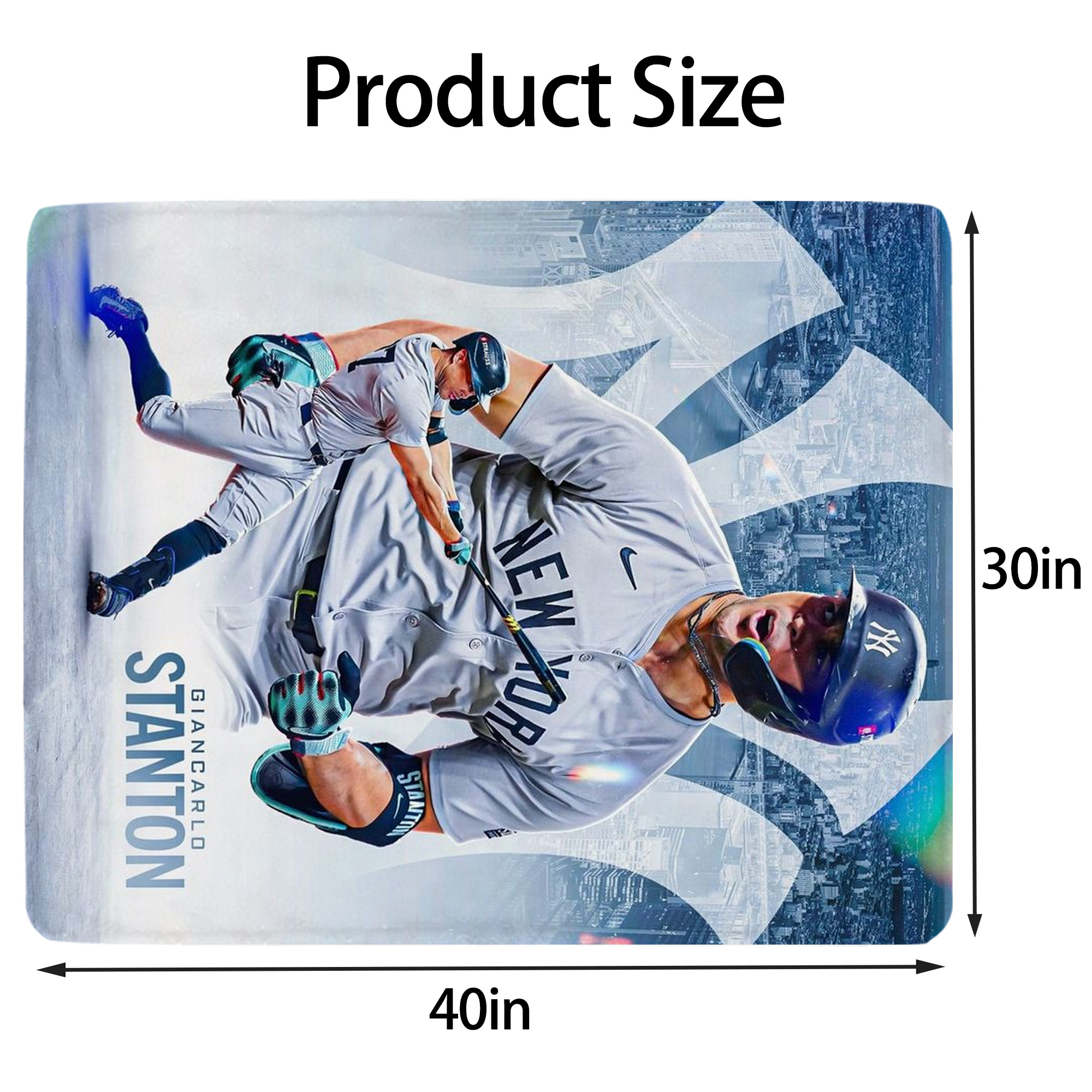 Giancarlo Stanton 24 Soft Plush Fleece Blanket 30x40 Inch - 300GSM Flannel, Ultra Soft & Warm, Lightweight & Durable, Perfect For Kids, Adults, Couch, Bed, Camping, Travel, Gift For Family & Friends