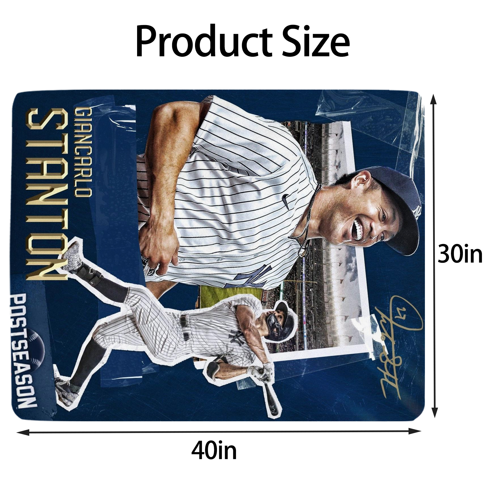 Giancarlo Stanton 18 Soft Plush Fleece Blanket 30x40 Inch - 300GSM Flannel, Ultra Soft & Warm, Lightweight & Durable, Perfect For Kids, Adults, Couch, Bed, Camping, Travel, Gift For Family & Friends