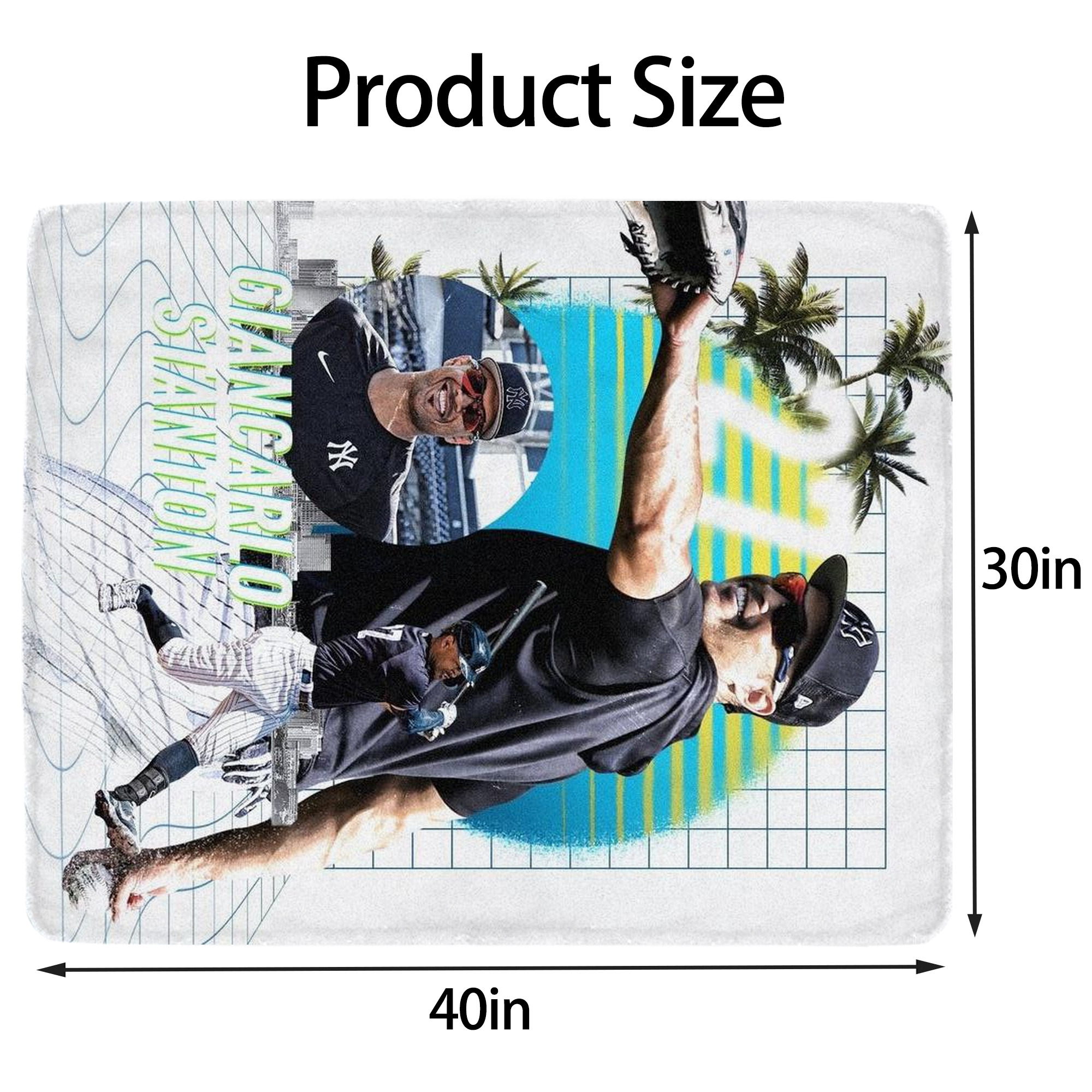 Giancarlo Stanton 30 Soft Plush Fleece Blanket 30x40 Inch - 300GSM Flannel, Ultra Soft & Warm, Lightweight & Durable, Perfect For Kids, Adults, Couch, Bed, Camping, Travel, Gift For Family & Friends