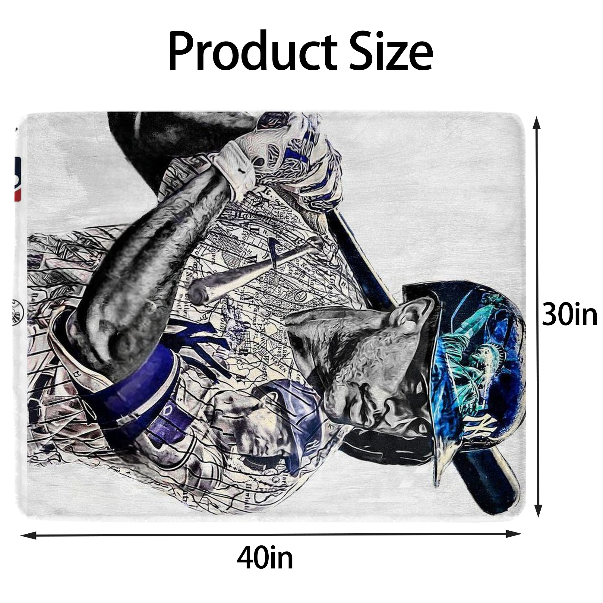 Giancarlo Stanton 28 Soft Plush Fleece Blanket 30x40 Inch - 300GSM Flannel, Ultra Soft & Warm, Lightweight & Durable, Perfect For Kids, Adults, Couch, Bed, Camping, Travel, Gift For Family & Friends