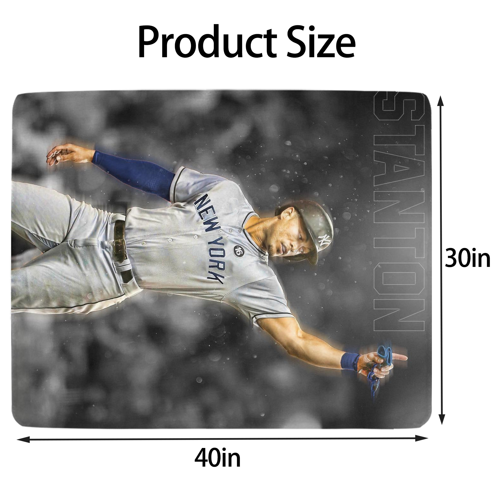 Giancarlo Stanton 25 Soft Plush Fleece Blanket 30x40 Inch - 300GSM Flannel, Ultra Soft & Warm, Lightweight & Durable, Perfect For Kids, Adults, Couch, Bed, Camping, Travel, Gift For Family & Friends