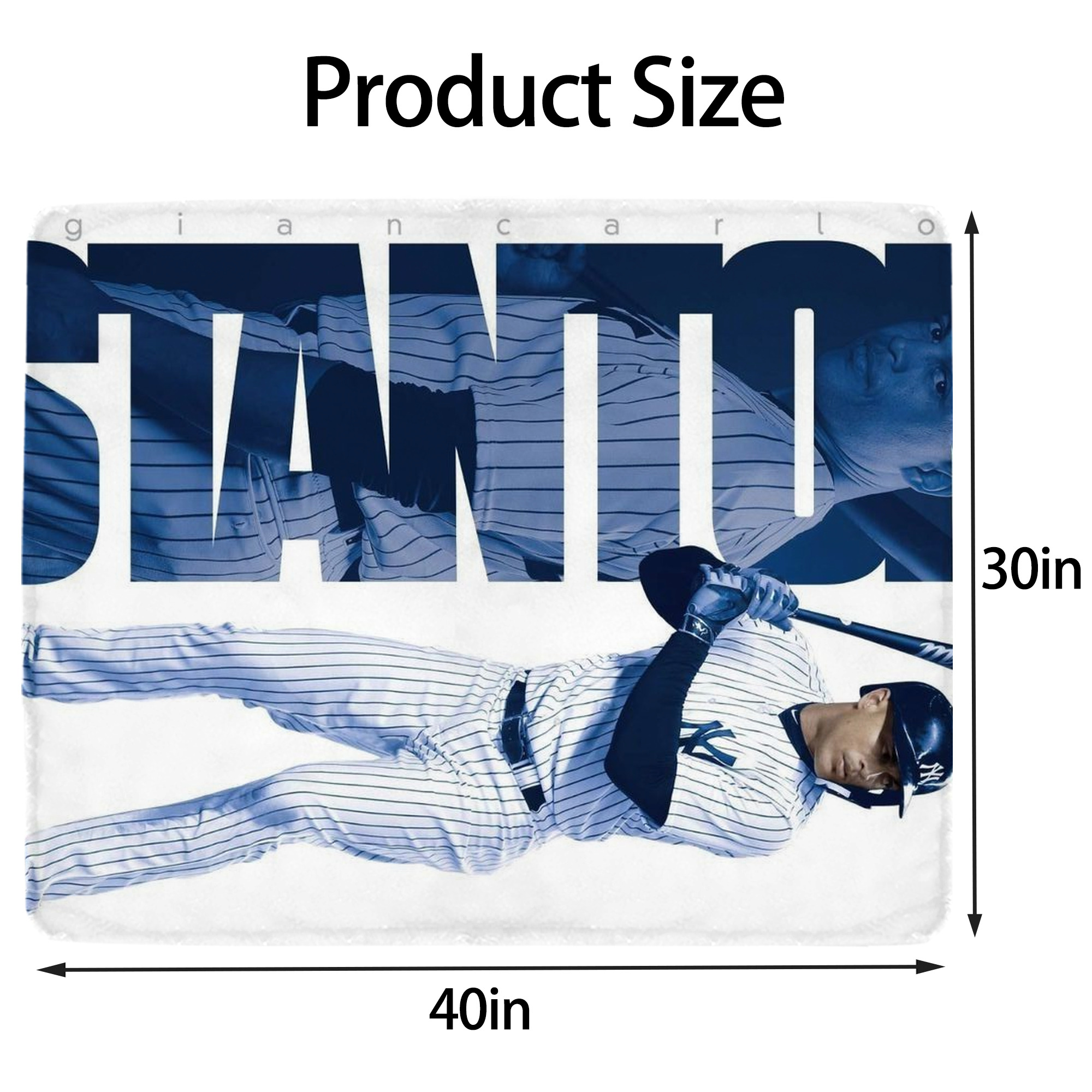 Giancarlo Stanton 34 Soft Plush Fleece Blanket 30x40 Inch - 300GSM Flannel, Ultra Soft & Warm, Lightweight & Durable, Perfect For Kids, Adults, Couch, Bed, Camping, Travel, Gift For Family & Friends
