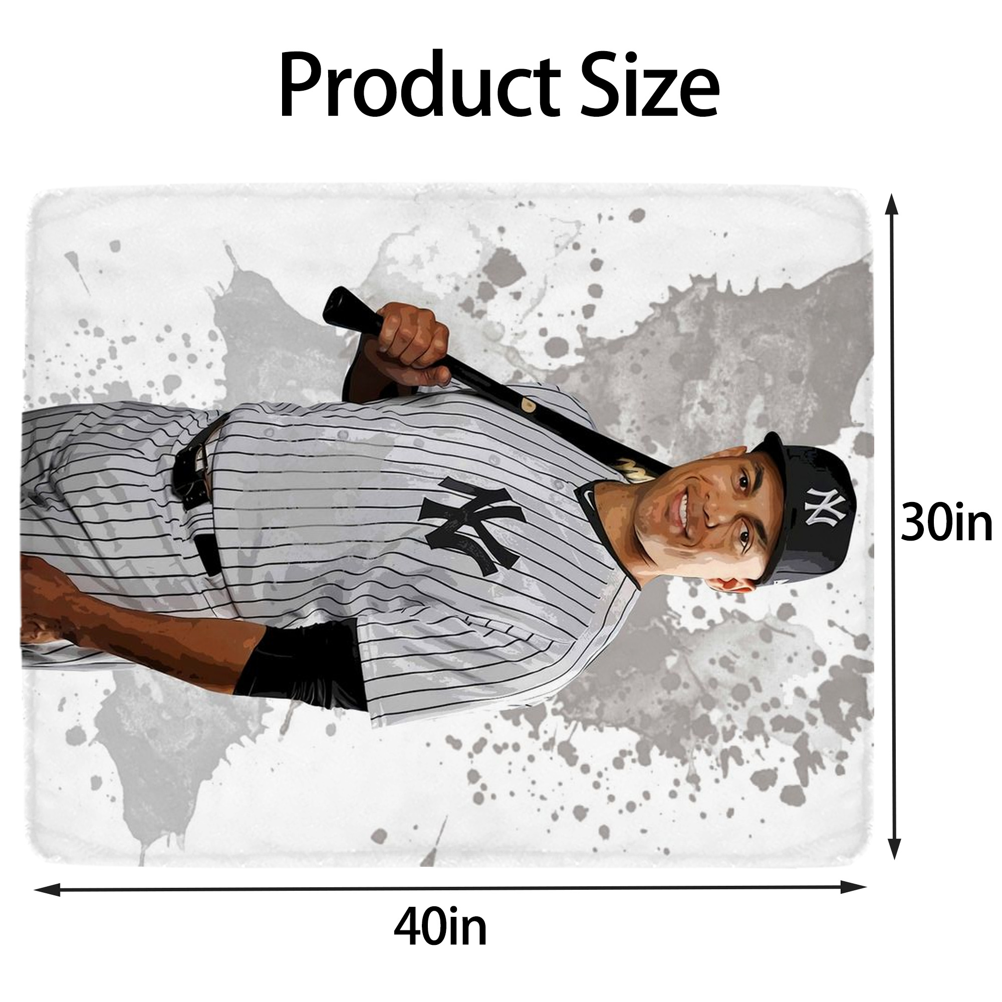 Giancarlo Stanton 32 Soft Plush Fleece Blanket 30x40 Inch - 300GSM Flannel, Ultra Soft & Warm, Lightweight & Durable, Perfect For Kids, Adults, Couch, Bed, Camping, Travel, Gift For Family & Friends