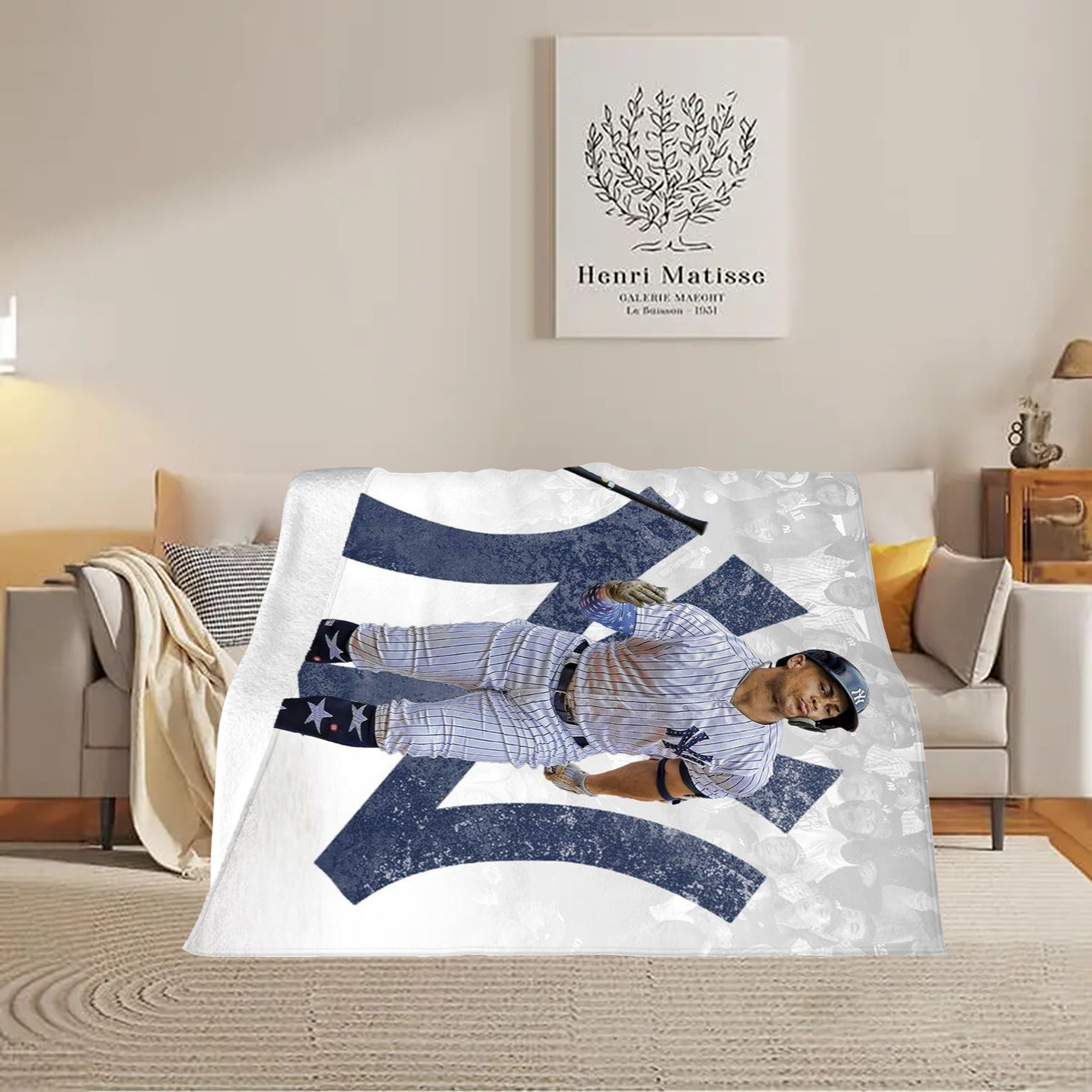 Giancarlo Stanton 15 Soft Plush Fleece Blanket 30x40 Inch - 300GSM Flannel, Ultra Soft & Warm, Lightweight & Durable, Perfect For Kids, Adults, Couch, Bed, Camping, Travel, Gift For Family & Friends