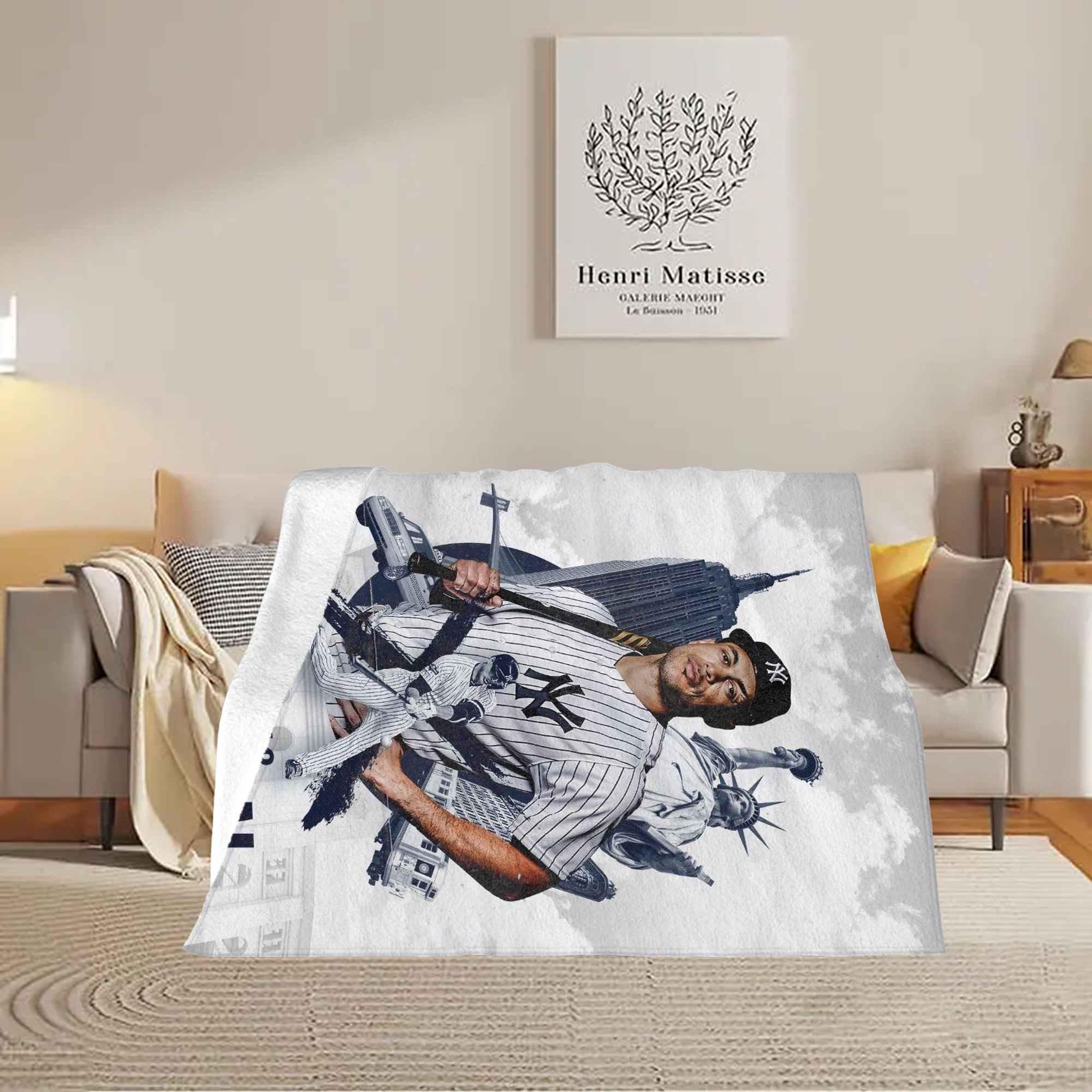 Giancarlo Stanton 23 Soft Plush Fleece Blanket 30x40 Inch - 300GSM Flannel, Ultra Soft & Warm, Lightweight & Durable, Perfect For Kids, Adults, Couch, Bed, Camping, Travel, Gift For Family & Friends