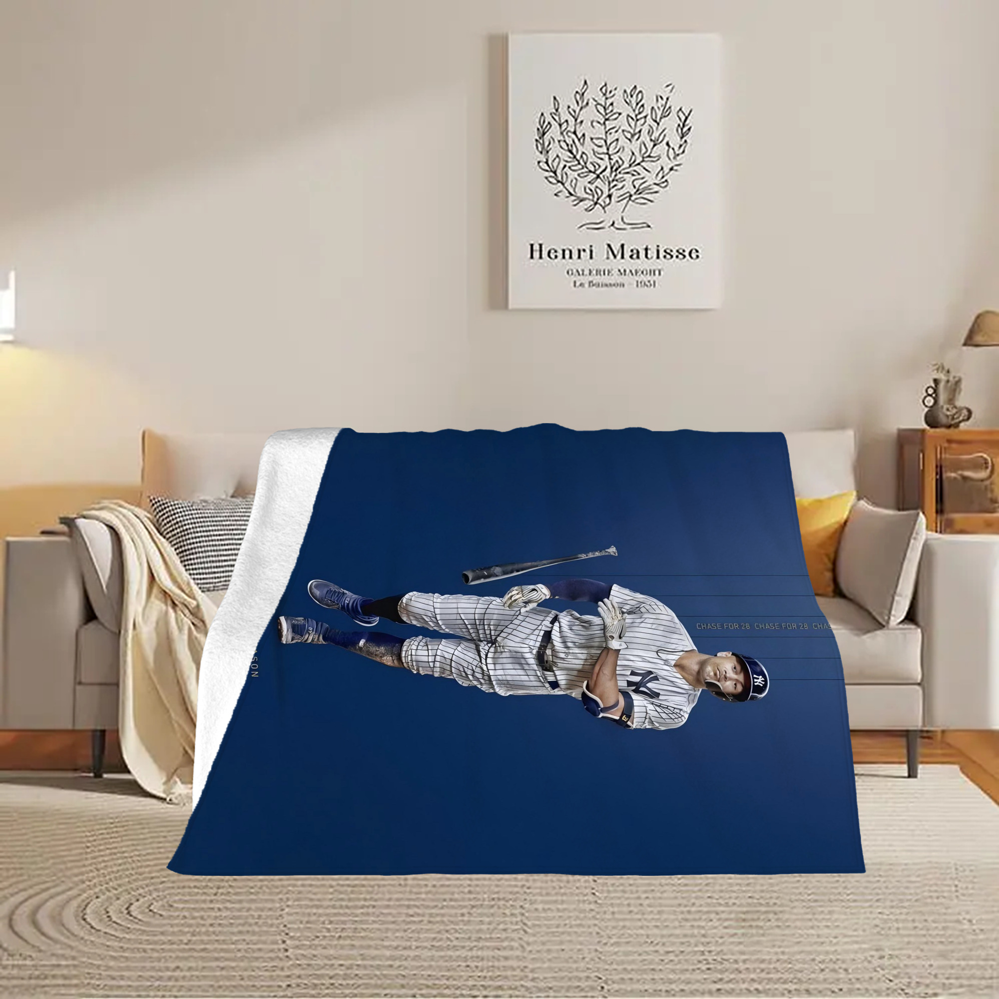 Giancarlo Stanton 12 Soft Plush Fleece Blanket 30x40 Inch - 300GSM Flannel, Ultra Soft & Warm, Lightweight & Durable, Perfect For Kids, Adults, Couch, Bed, Camping, Travel, Gift For Family & Friends
