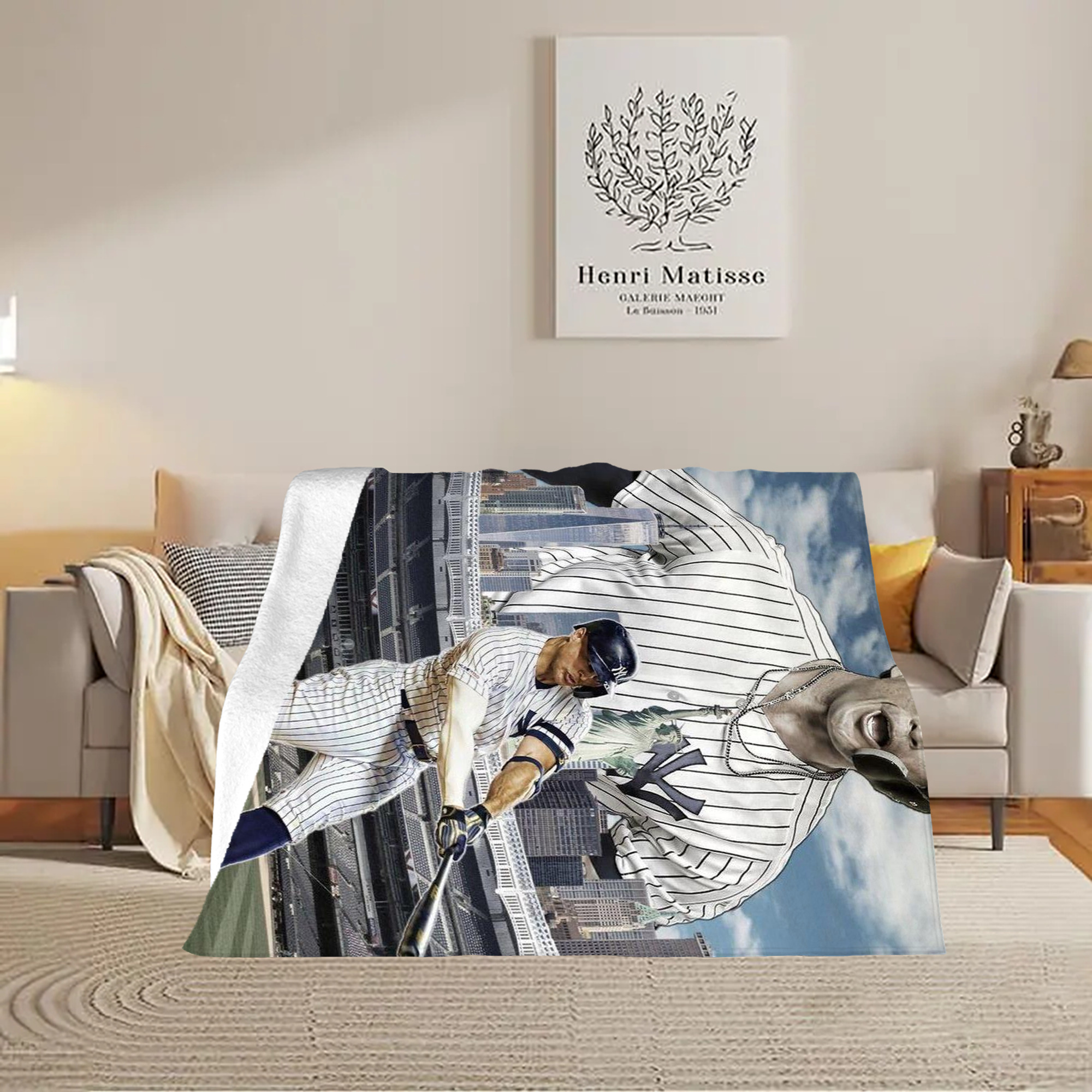 Giancarlo Stanton 14 Soft Plush Fleece Blanket 30x40 Inch - 300GSM Flannel, Ultra Soft & Warm, Lightweight & Durable, Perfect For Kids, Adults, Couch, Bed, Camping, Travel, Gift For Family & Friends