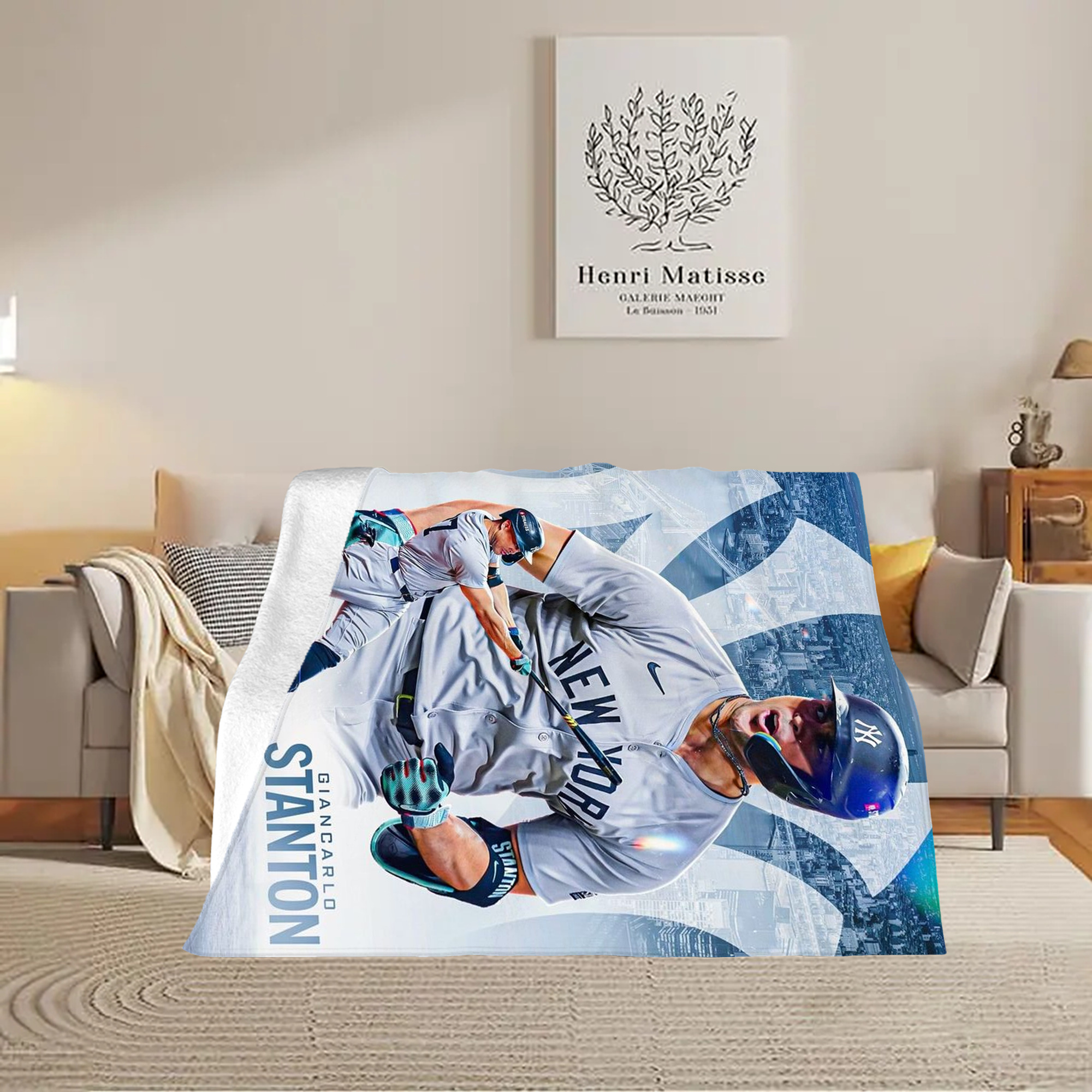 Giancarlo Stanton 24 Soft Plush Fleece Blanket 30x40 Inch - 300GSM Flannel, Ultra Soft & Warm, Lightweight & Durable, Perfect For Kids, Adults, Couch, Bed, Camping, Travel, Gift For Family & Friends