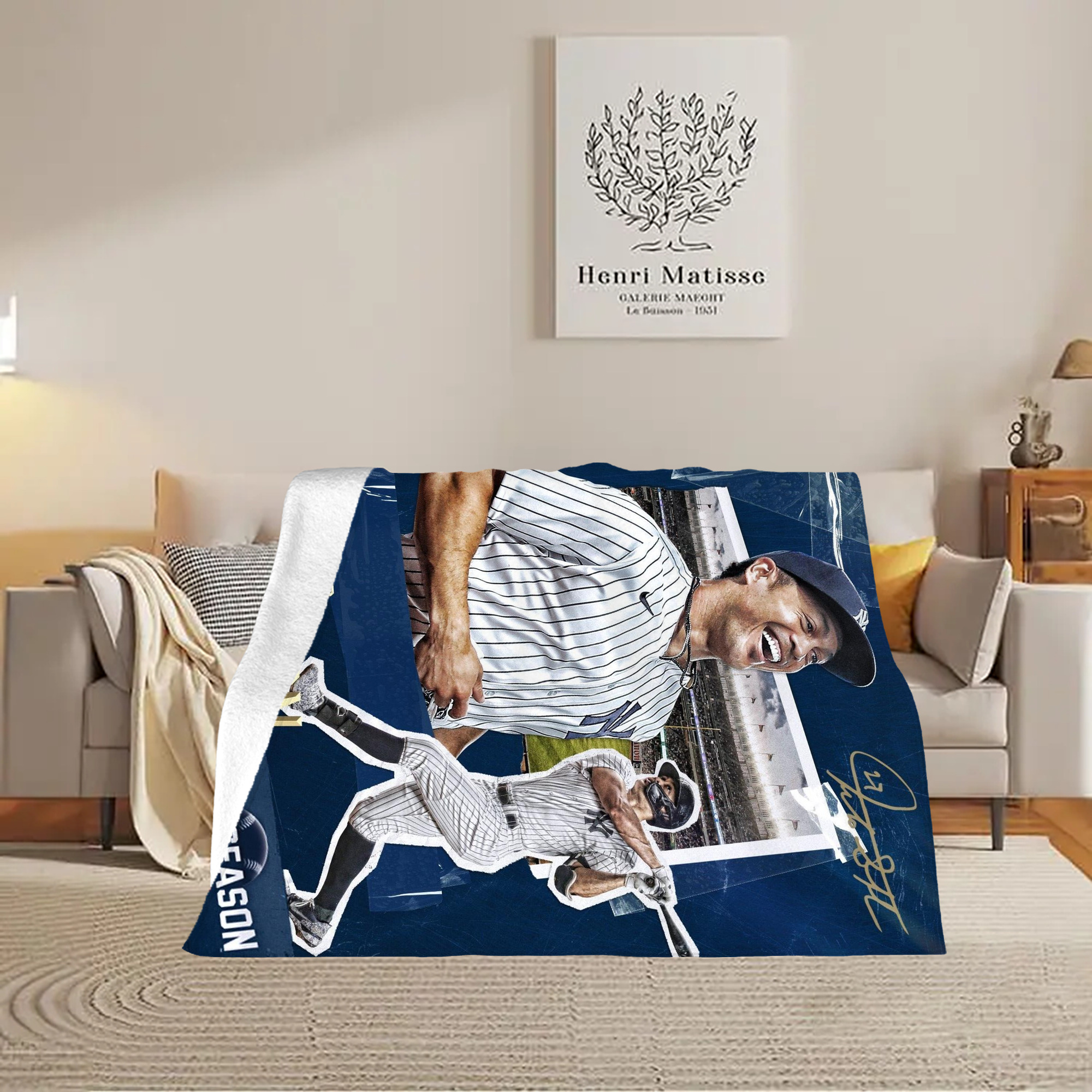 Giancarlo Stanton 18 Soft Plush Fleece Blanket 30x40 Inch - 300GSM Flannel, Ultra Soft & Warm, Lightweight & Durable, Perfect For Kids, Adults, Couch, Bed, Camping, Travel, Gift For Family & Friends