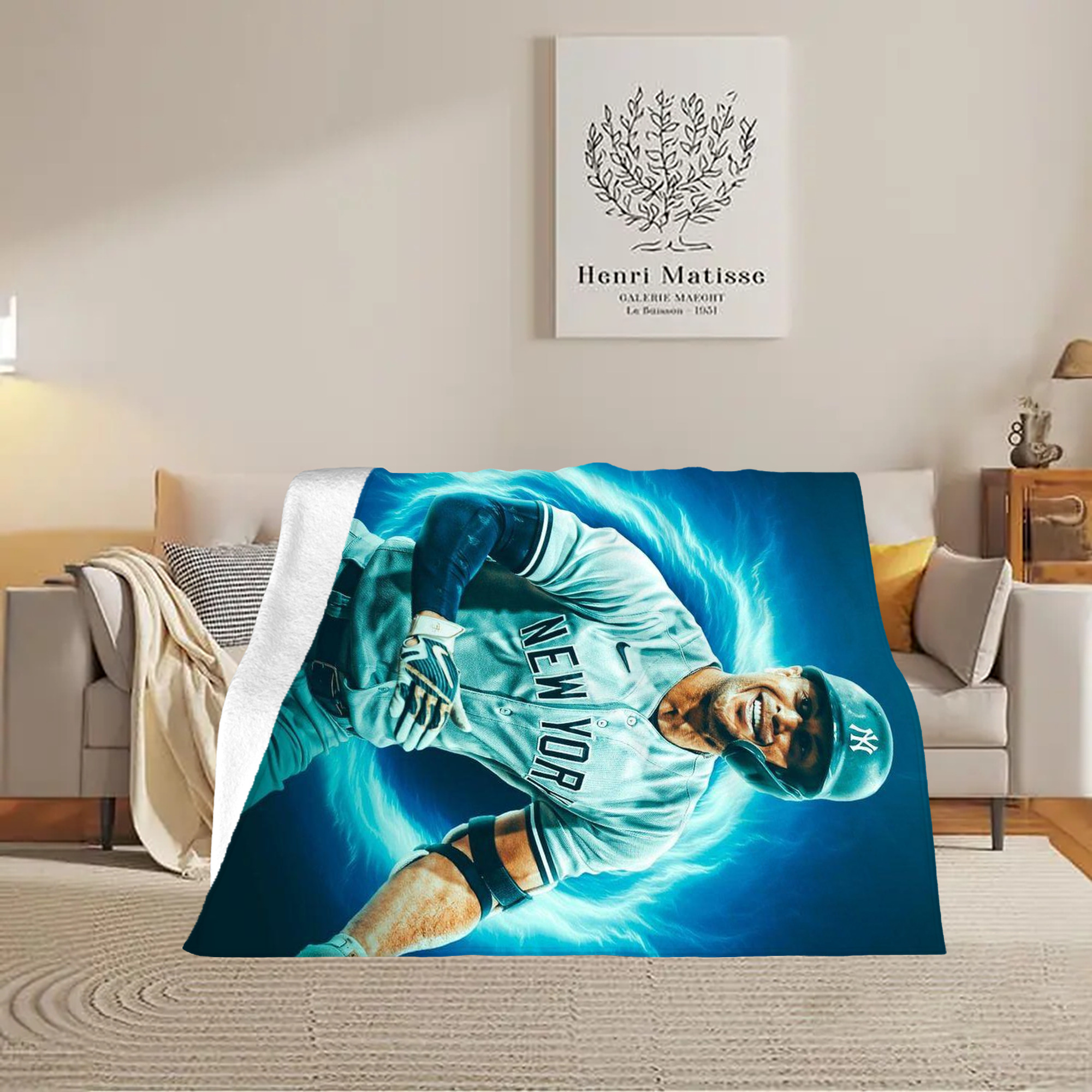 Giancarlo Stanton 35 Soft Plush Fleece Blanket 30x40 Inch - 300GSM Flannel, Ultra Soft & Warm, Lightweight & Durable, Perfect For Kids, Adults, Couch, Bed, Camping, Travel, Gift For Family & Friends