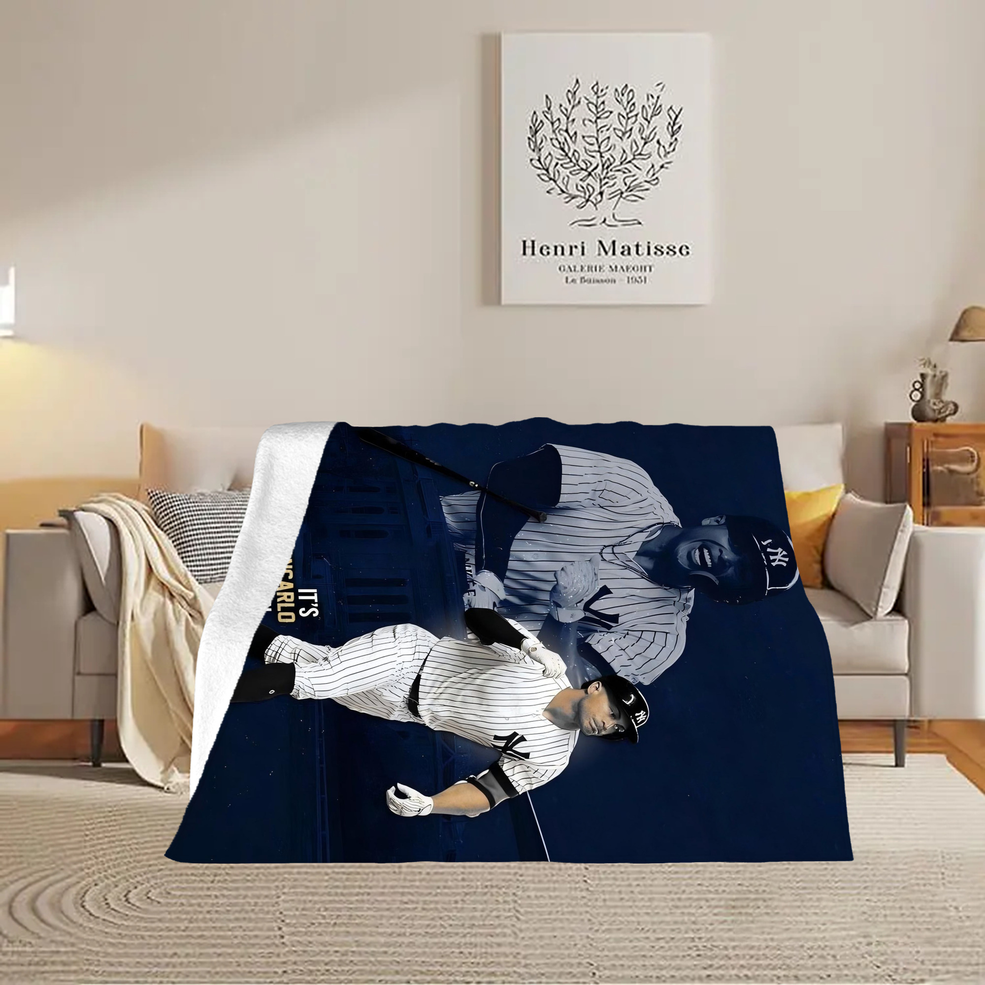 Giancarlo Stanton 29 Soft Plush Fleece Blanket 30x40 Inch - 300GSM Flannel, Ultra Soft & Warm, Lightweight & Durable, Perfect For Kids, Adults, Couch, Bed, Camping, Travel, Gift For Family & Friends