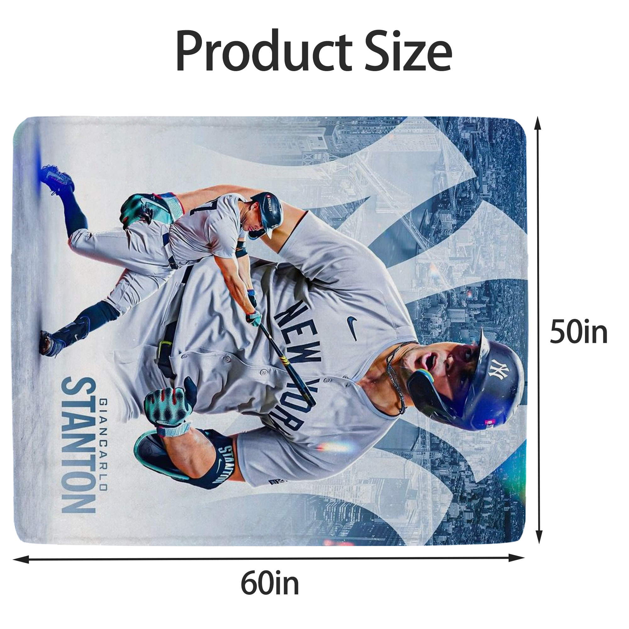 Giancarlo Stanton 24 Soft Fleece Throw Blanket 50 X 60 Inch – Super Soft, Lightweight, And Durable – Perfect For Sofa, Bed, Camping, And More – Ideal Gift For Family And Friends