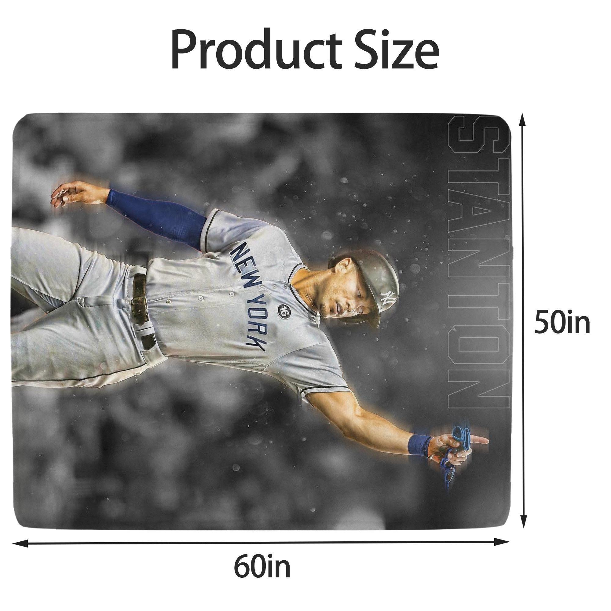 Giancarlo Stanton 25 Soft Fleece Throw Blanket 50 X 60 Inch – Super Soft, Lightweight, And Durable – Perfect For Sofa, Bed, Camping, And More – Ideal Gift For Family And Friends