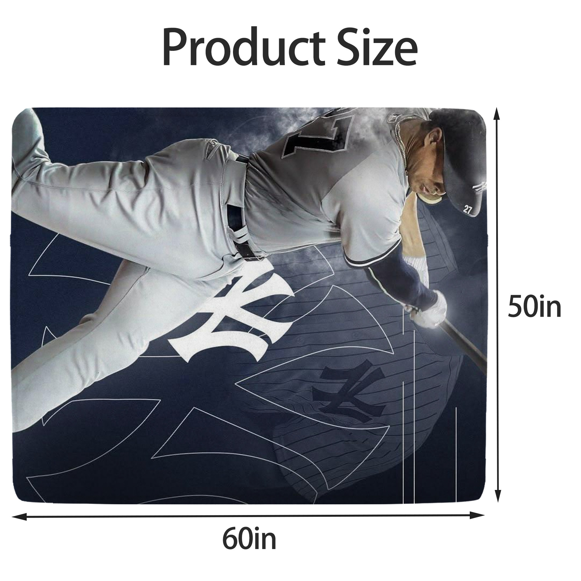 Giancarlo Stanton 27 Soft Fleece Throw Blanket 50 X 60 Inch – Super Soft, Lightweight, And Durable – Perfect For Sofa, Bed, Camping, And More – Ideal Gift For Family And Friends