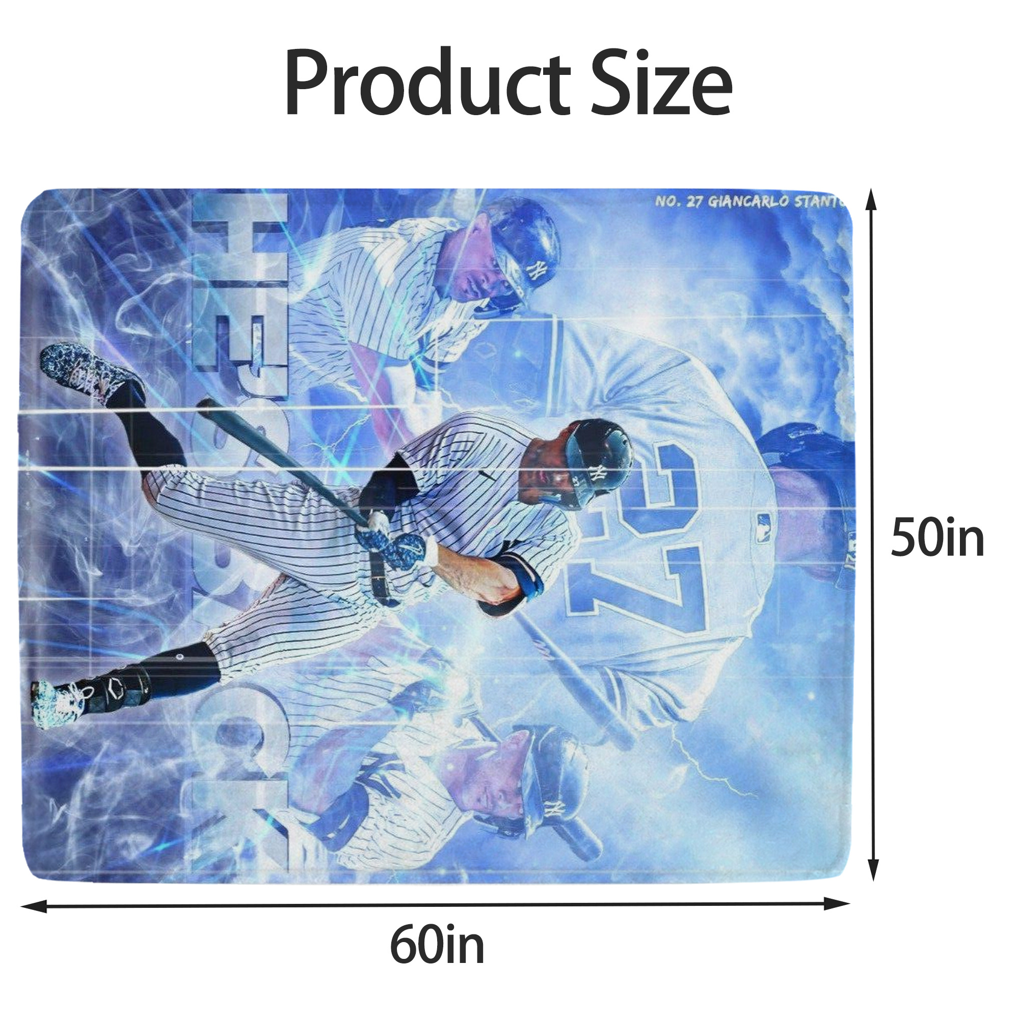 Giancarlo Stanton 26 Soft Fleece Throw Blanket 50 X 60 Inch – Super Soft, Lightweight, And Durable – Perfect For Sofa, Bed, Camping, And More – Ideal Gift For Family And Friends