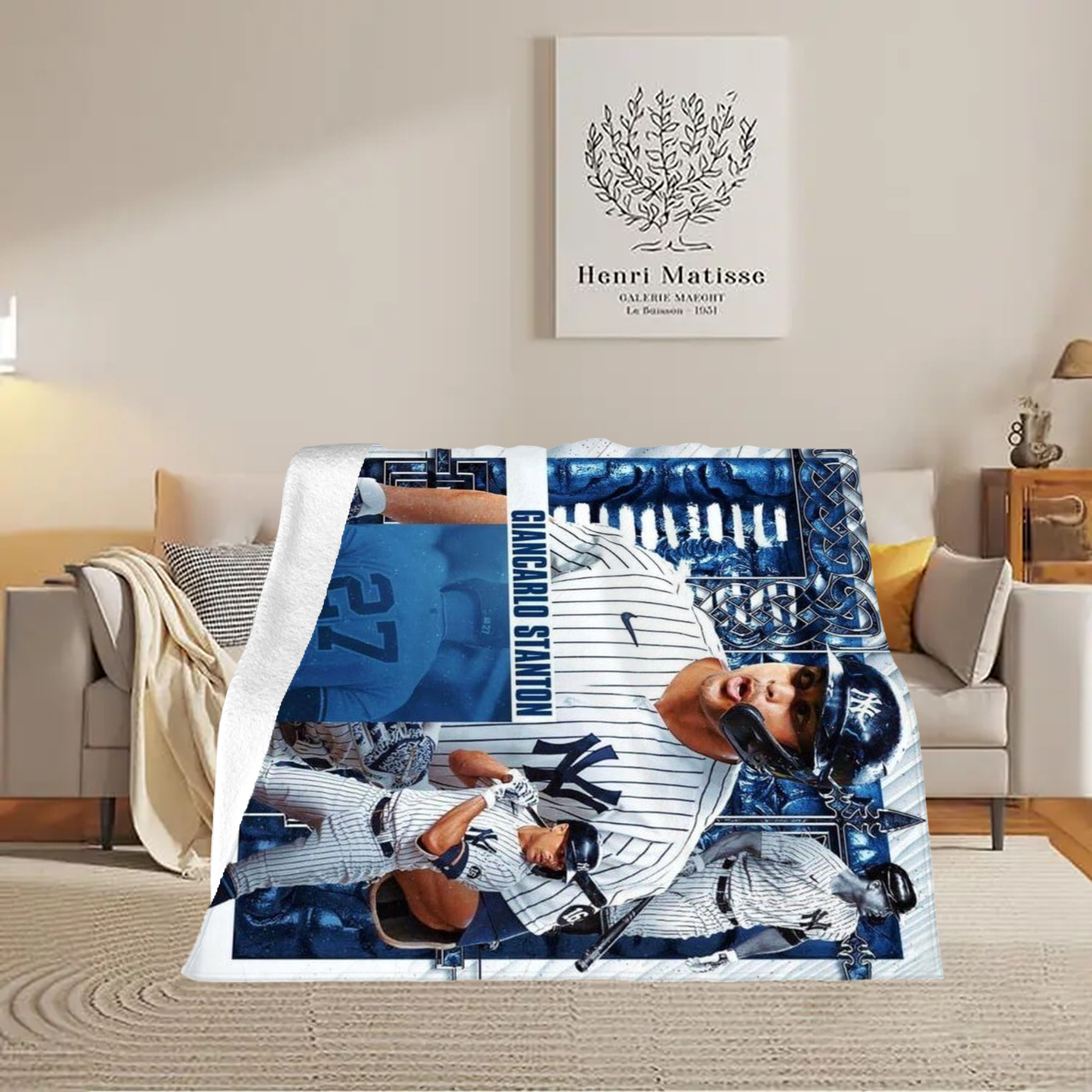 Giancarlo Stanton 17 Soft Fleece Throw Blanket 50 X 60 Inch – Super Soft, Lightweight, And Durable – Perfect For Sofa, Bed, Camping, And More – Ideal Gift For Family And Friends