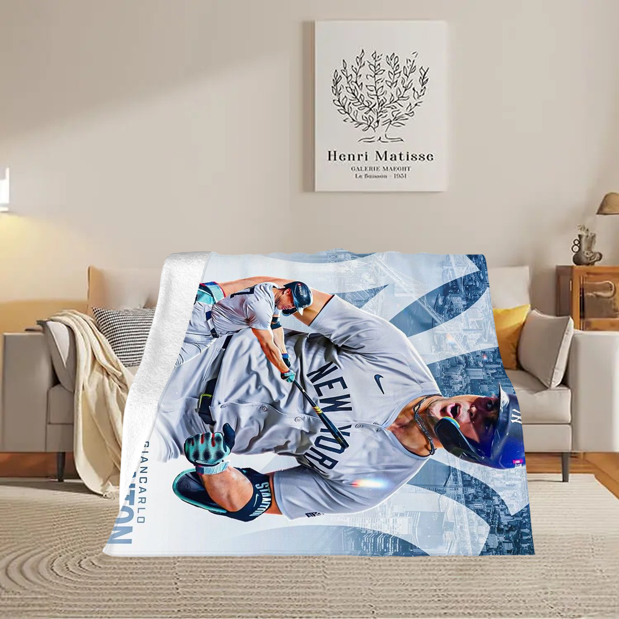Giancarlo Stanton 24 Soft Fleece Throw Blanket 50 X 60 Inch – Super Soft, Lightweight, And Durable – Perfect For Sofa, Bed, Camping, And More – Ideal Gift For Family And Friends