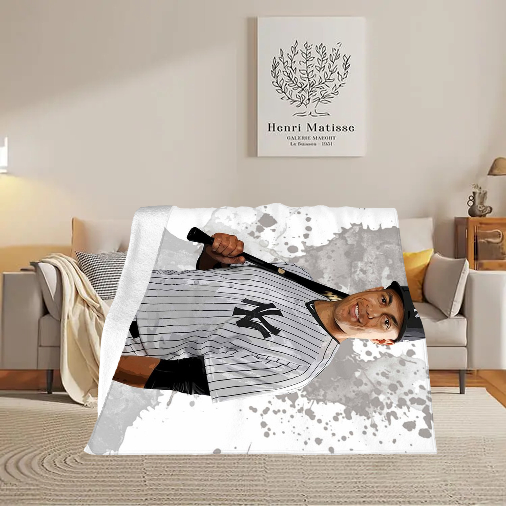 Giancarlo Stanton 32 Soft Fleece Throw Blanket 50 X 60 Inch – Super Soft, Lightweight, And Durable – Perfect For Sofa, Bed, Camping, And More – Ideal Gift For Family And Friends