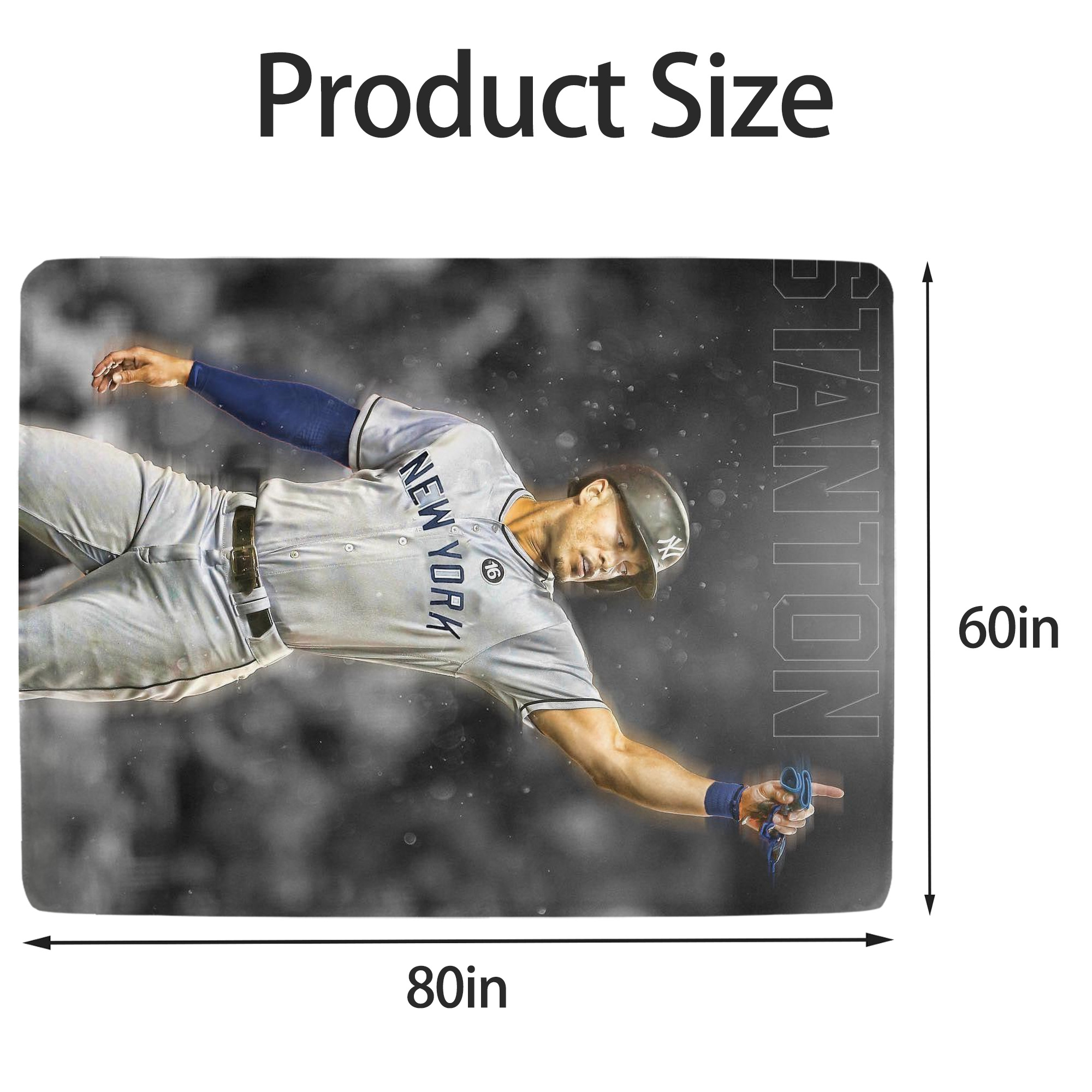 Giancarlo Stanton 25 Soft Fleece Throw Blanket 60 X 80 Inch – Super Soft, Lightweight, And Durable – Perfect For Sofa, Bed, Camping, And More – Ideal Gift For Family And Friends