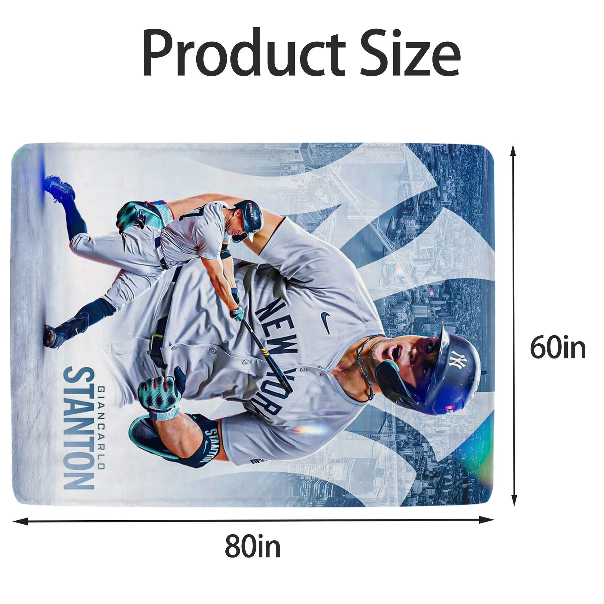Giancarlo Stanton 24 Soft Fleece Throw Blanket 60 X 80 Inch – Super Soft, Lightweight, And Durable – Perfect For Sofa, Bed, Camping, And More – Ideal Gift For Family And Friends