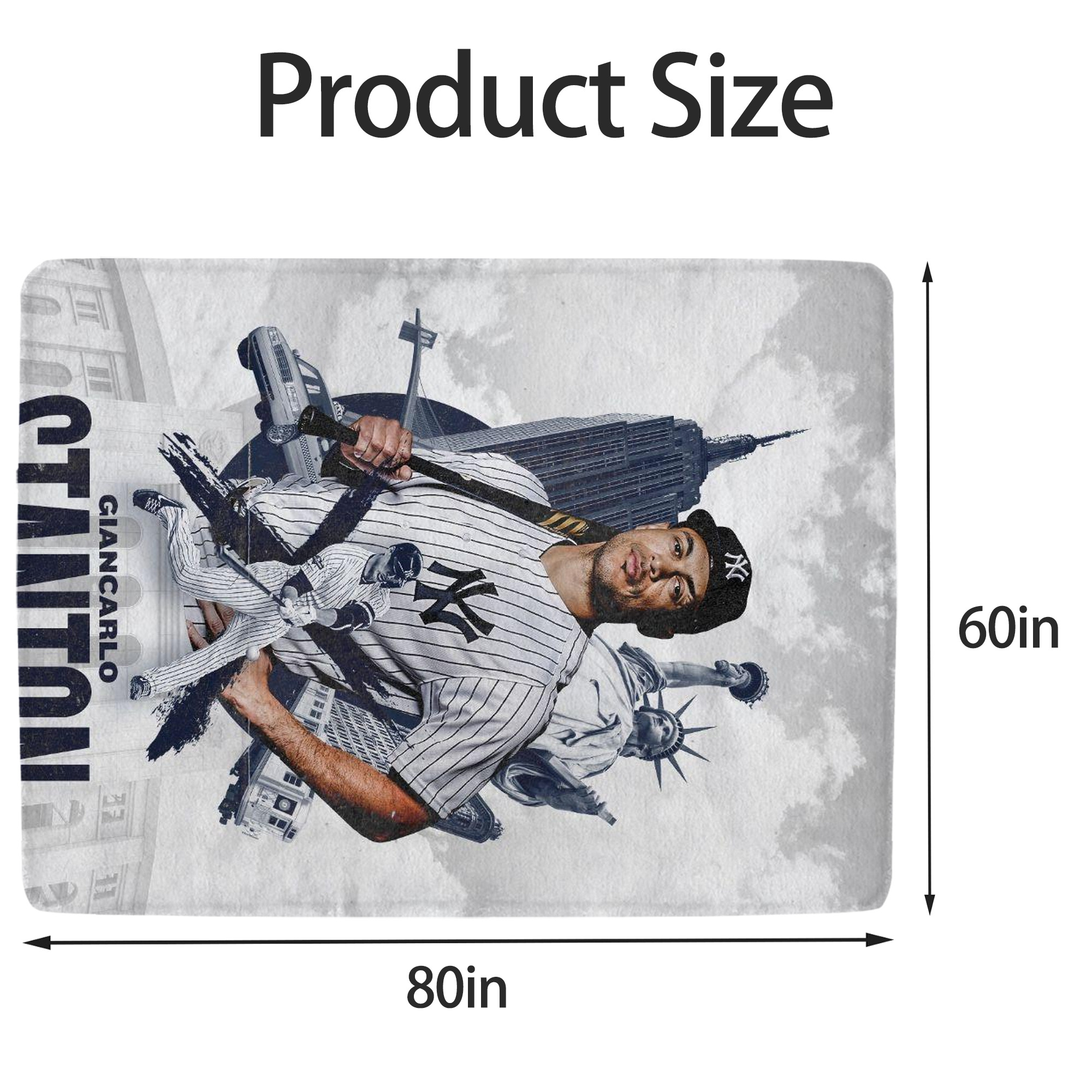 Giancarlo Stanton 23 Soft Fleece Throw Blanket 60 X 80 Inch – Super Soft, Lightweight, And Durable – Perfect For Sofa, Bed, Camping, And More – Ideal Gift For Family And Friends