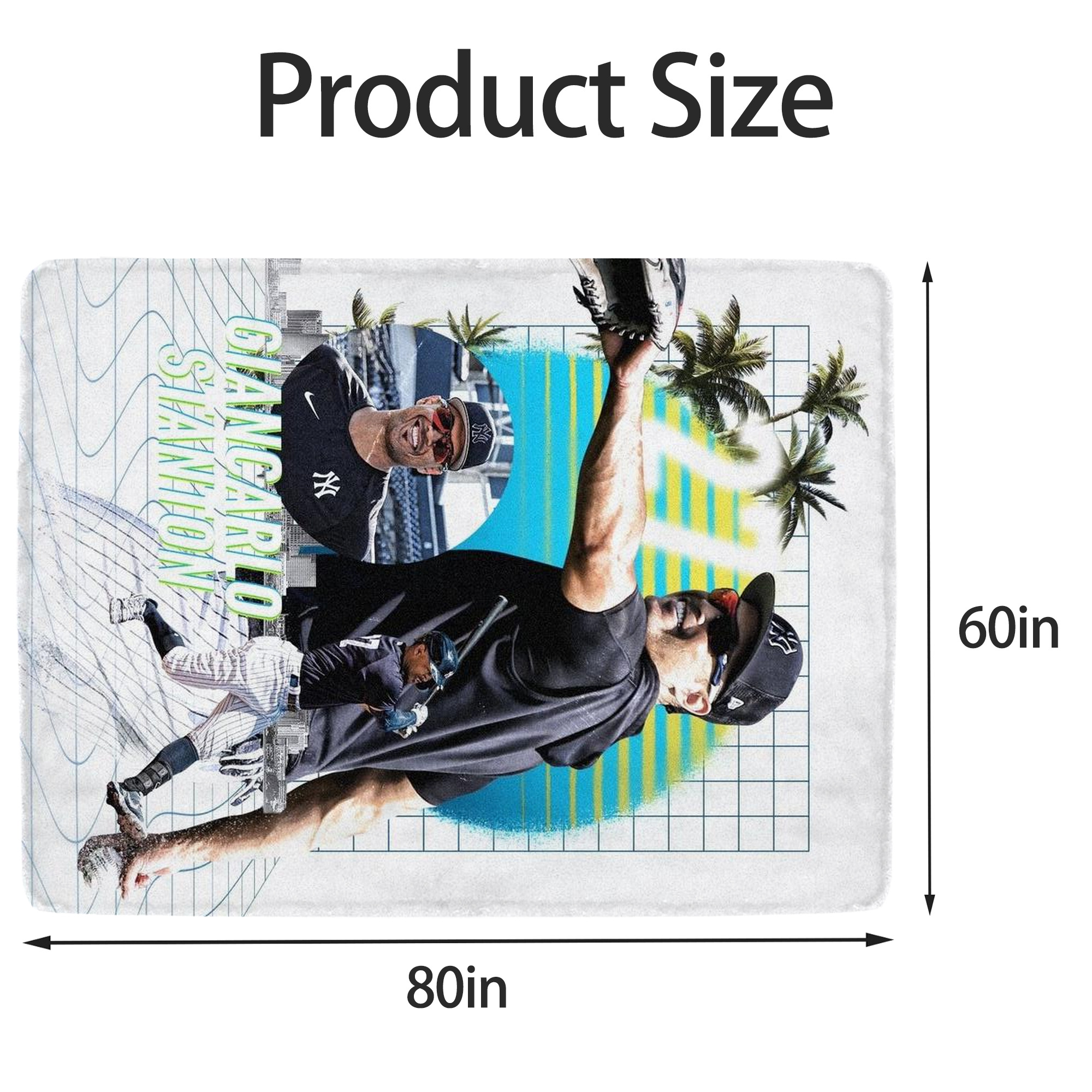 Giancarlo Stanton 30 Soft Fleece Throw Blanket 60 X 80 Inch – Super Soft, Lightweight, And Durable – Perfect For Sofa, Bed, Camping, And More – Ideal Gift For Family And Friends